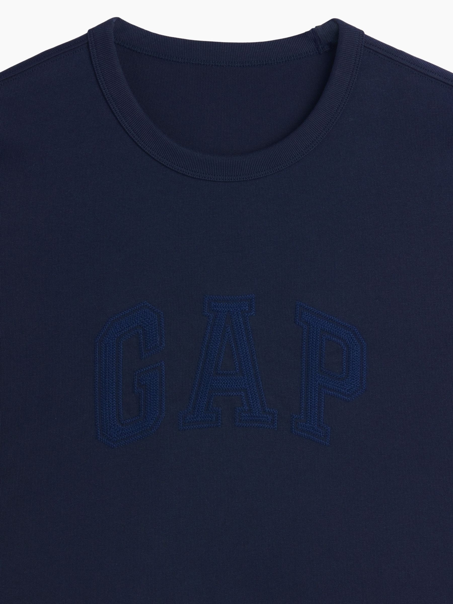 Navy Heavyweight Relaxed Gap Logo Crop T-Shirt - Image 4 of 4