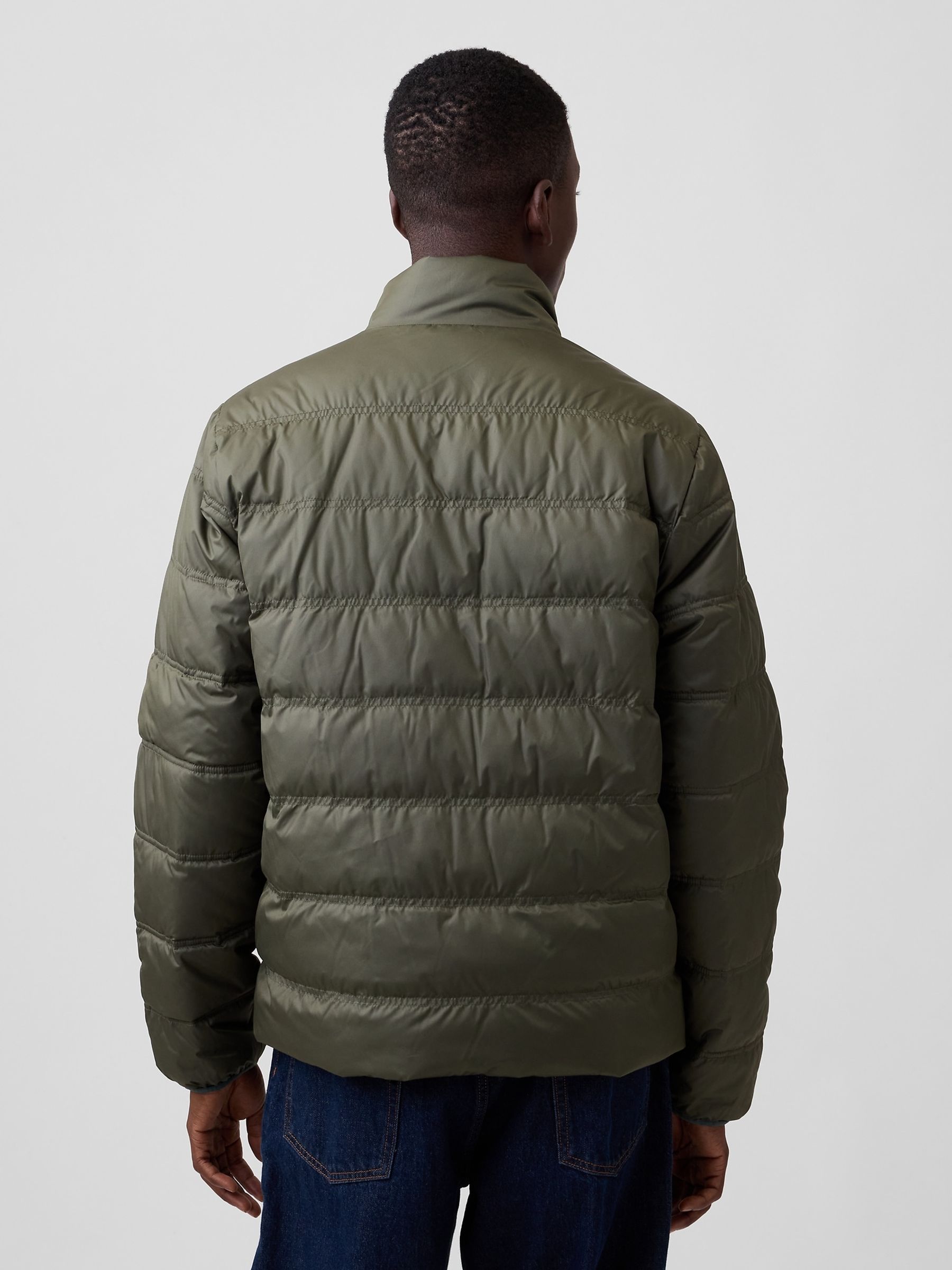 Green Relaxed Puffer Jacket - Image 2 of 4 Green Relaxed Puffer Jacket - Image 2 of 4