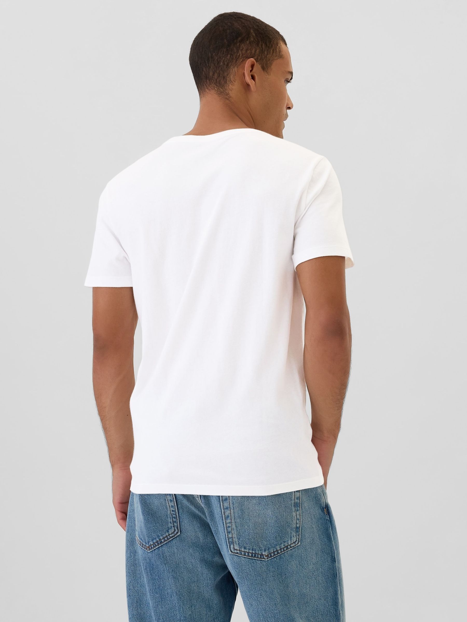 White EverydaySoft Mini-Logo V-Neck T-Shirt - Image 2 of 4 White EverydaySoft Mini-Logo V-Neck T-Shirt - Image 2 of 4