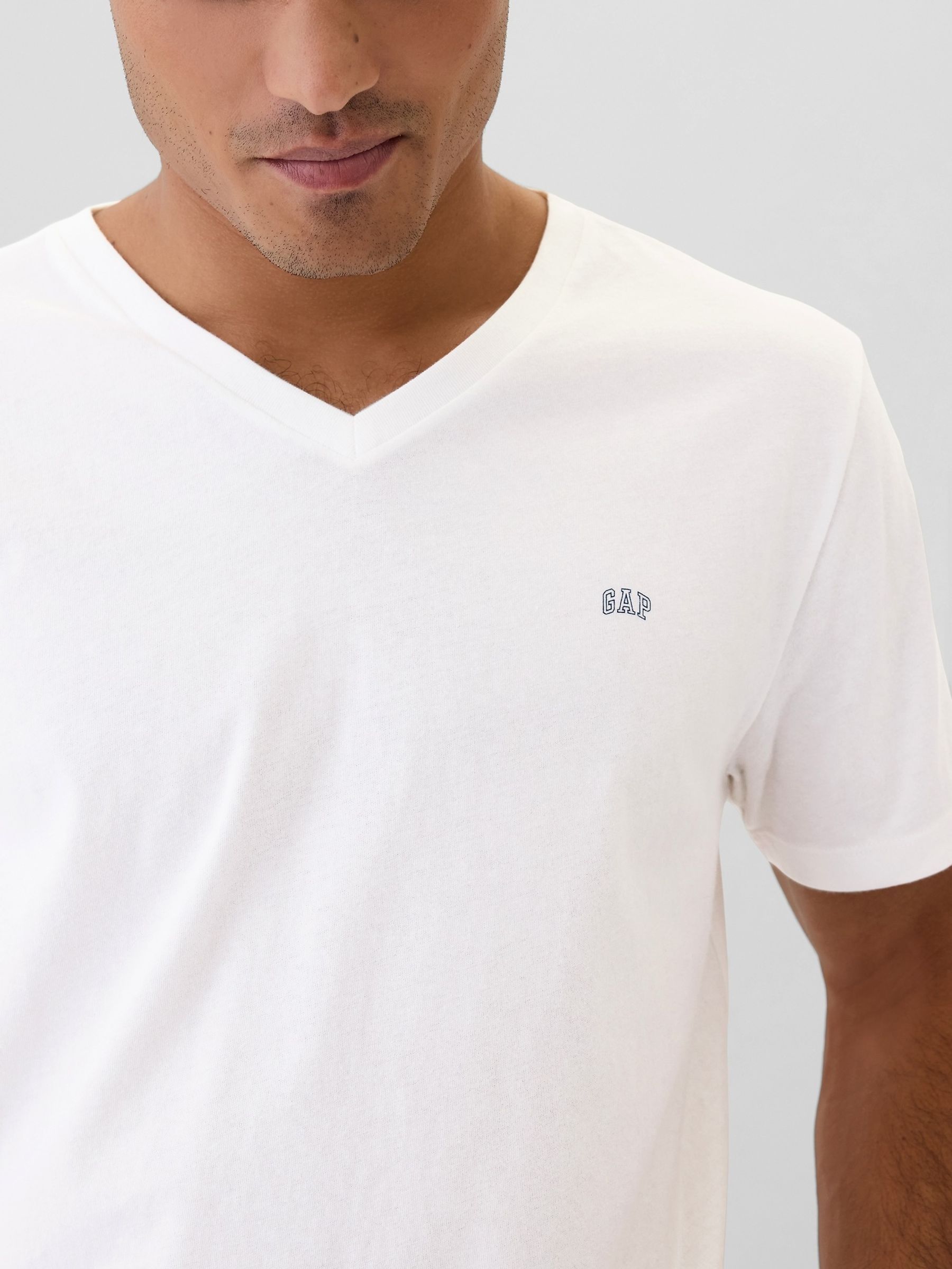 White EverydaySoft Mini-Logo V-Neck T-Shirt - Image 4 of 4