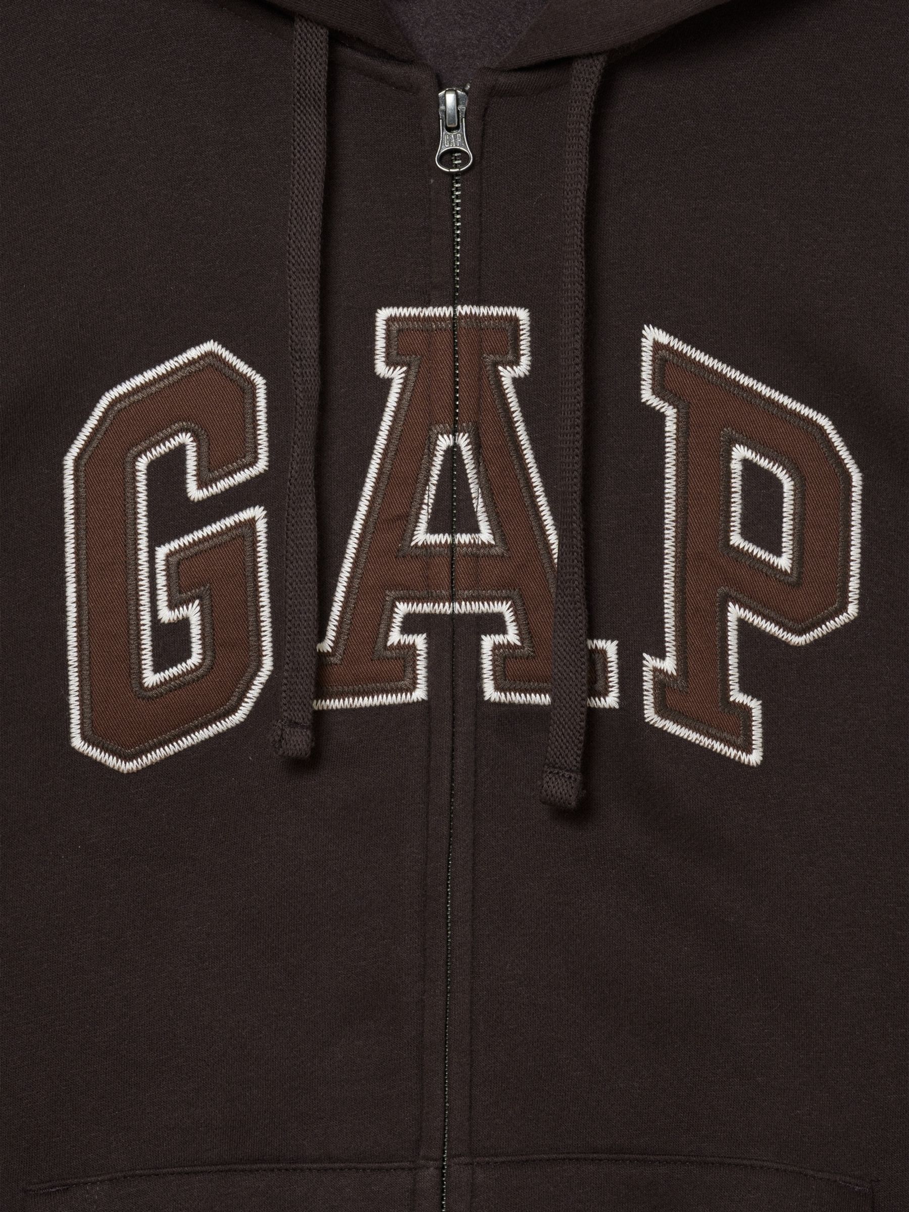 Chocolate Brown Vintage Soft Arch Logo Zip-up Hoodie - Image 3 of 3 Chocolate Brown Vintage Soft Arch Logo Zip-up Hoodie - Image 3 of 3