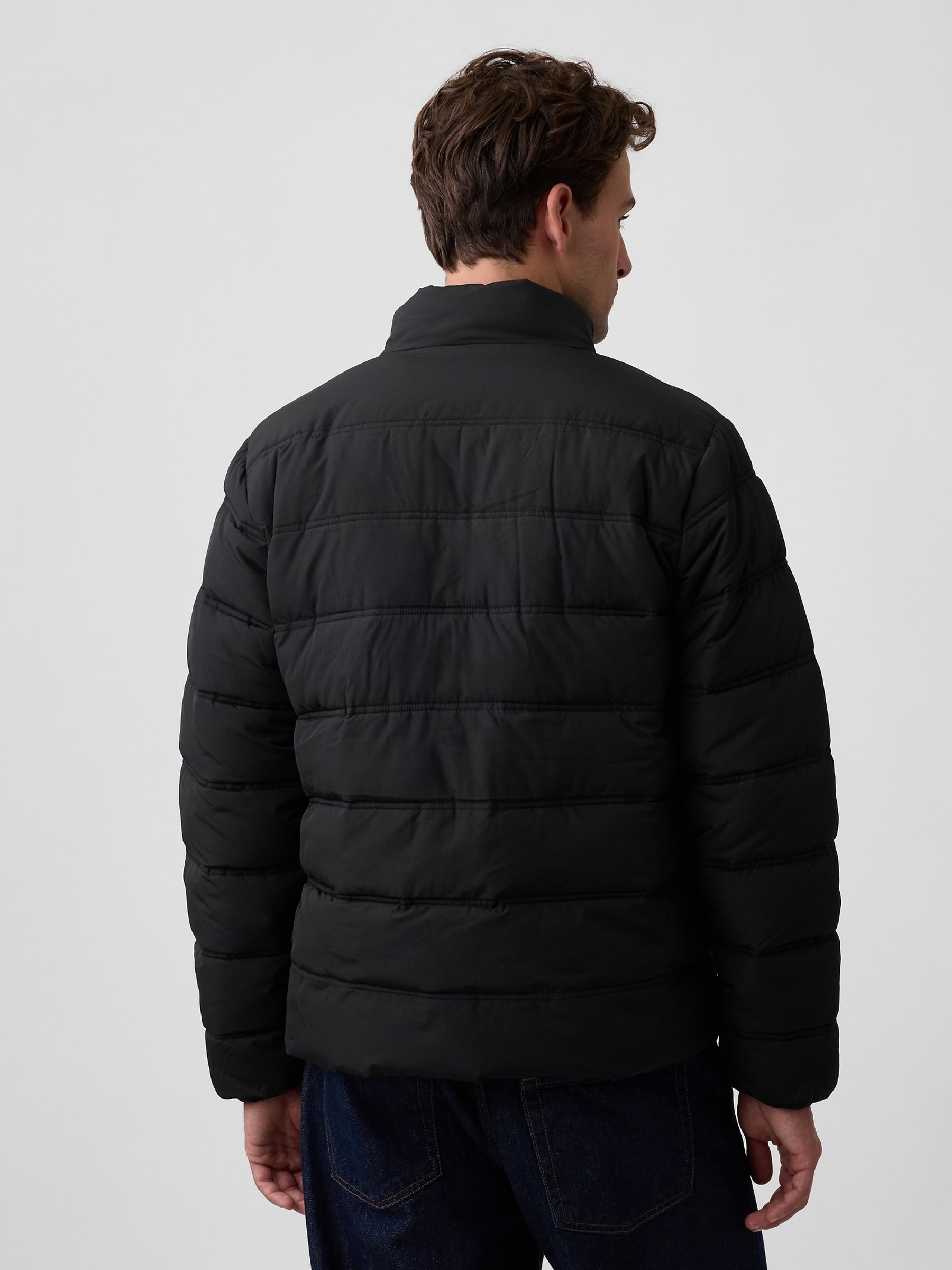 Black Relaxed Puffer Jacket - Image 2 of 4