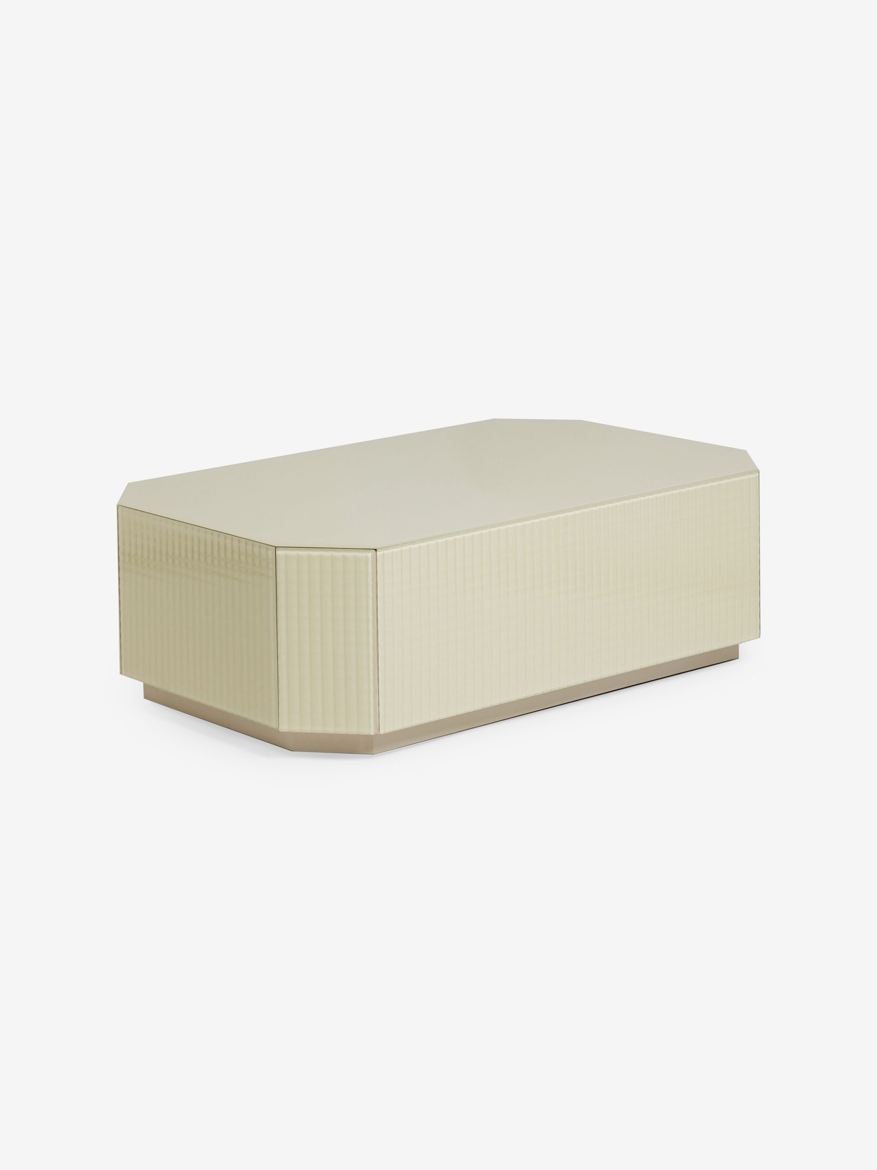 Anya Glass Storage Coffee Table in Ecru Natural - Image 4 of 5