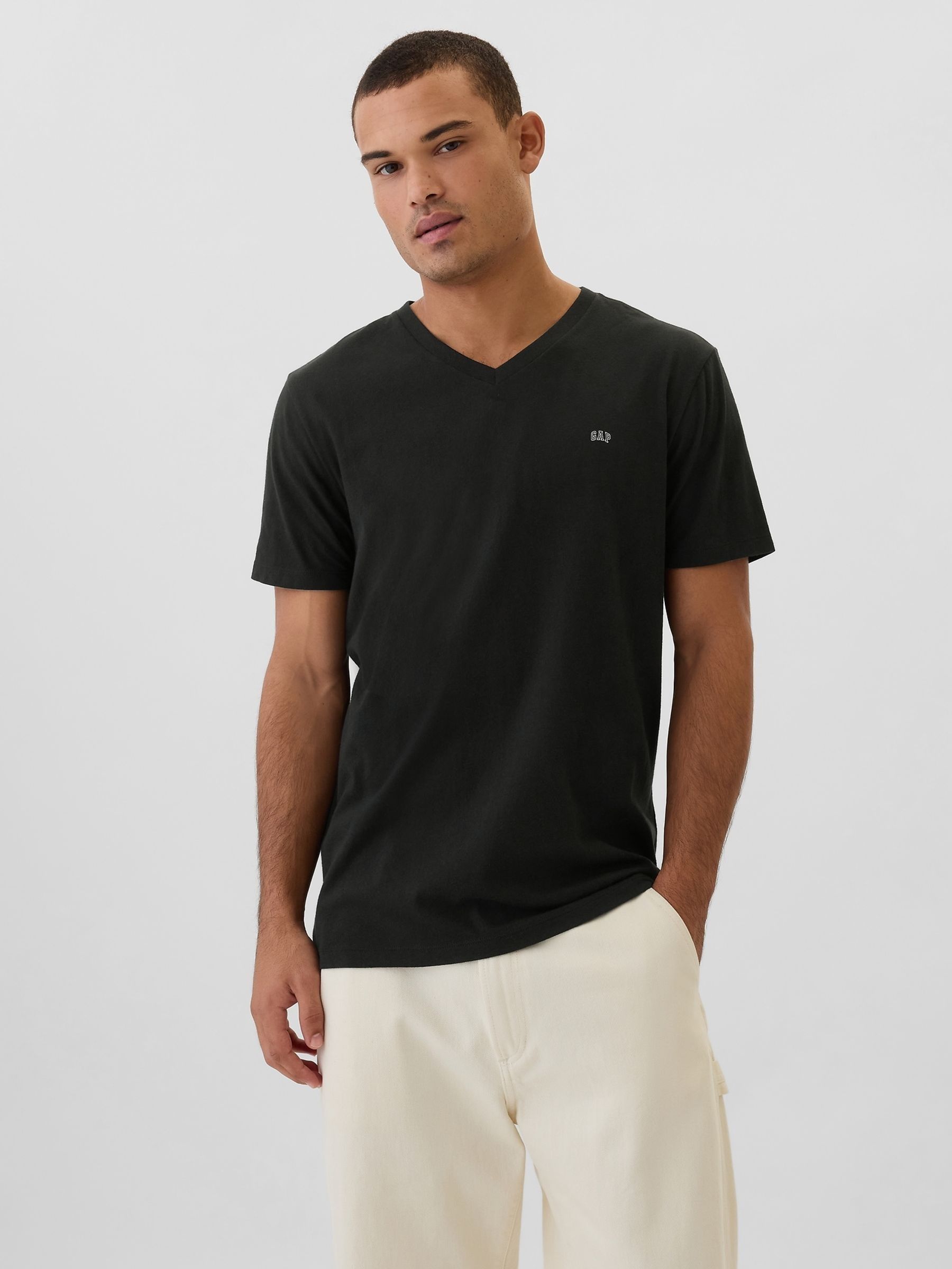 Black EverydaySoft Mini-Logo V-Neck T-Shirt - Image 1 of 4
