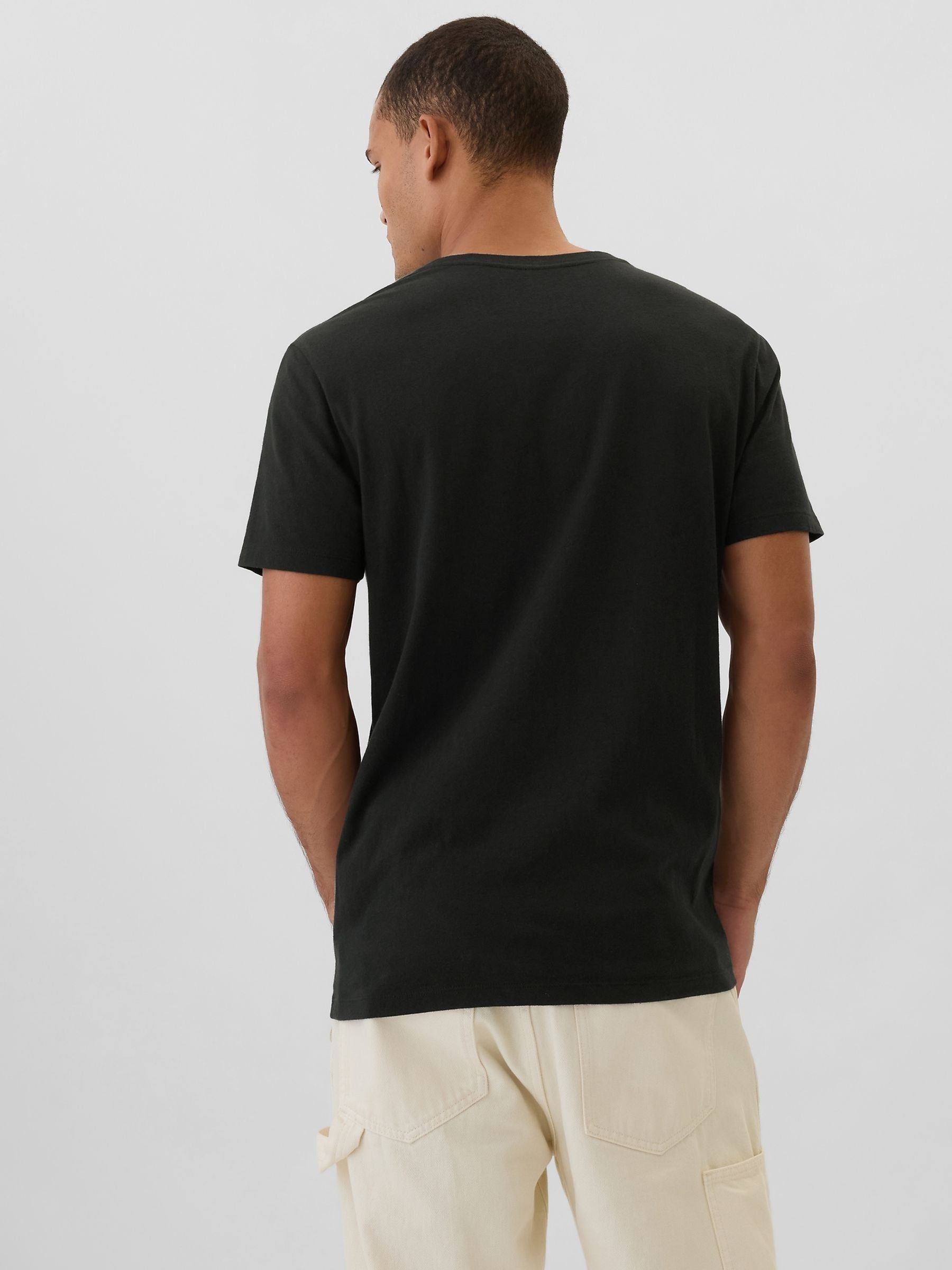 Black EverydaySoft Mini-Logo V-Neck T-Shirt - Image 2 of 4 Black EverydaySoft Mini-Logo V-Neck T-Shirt - Image 2 of 4