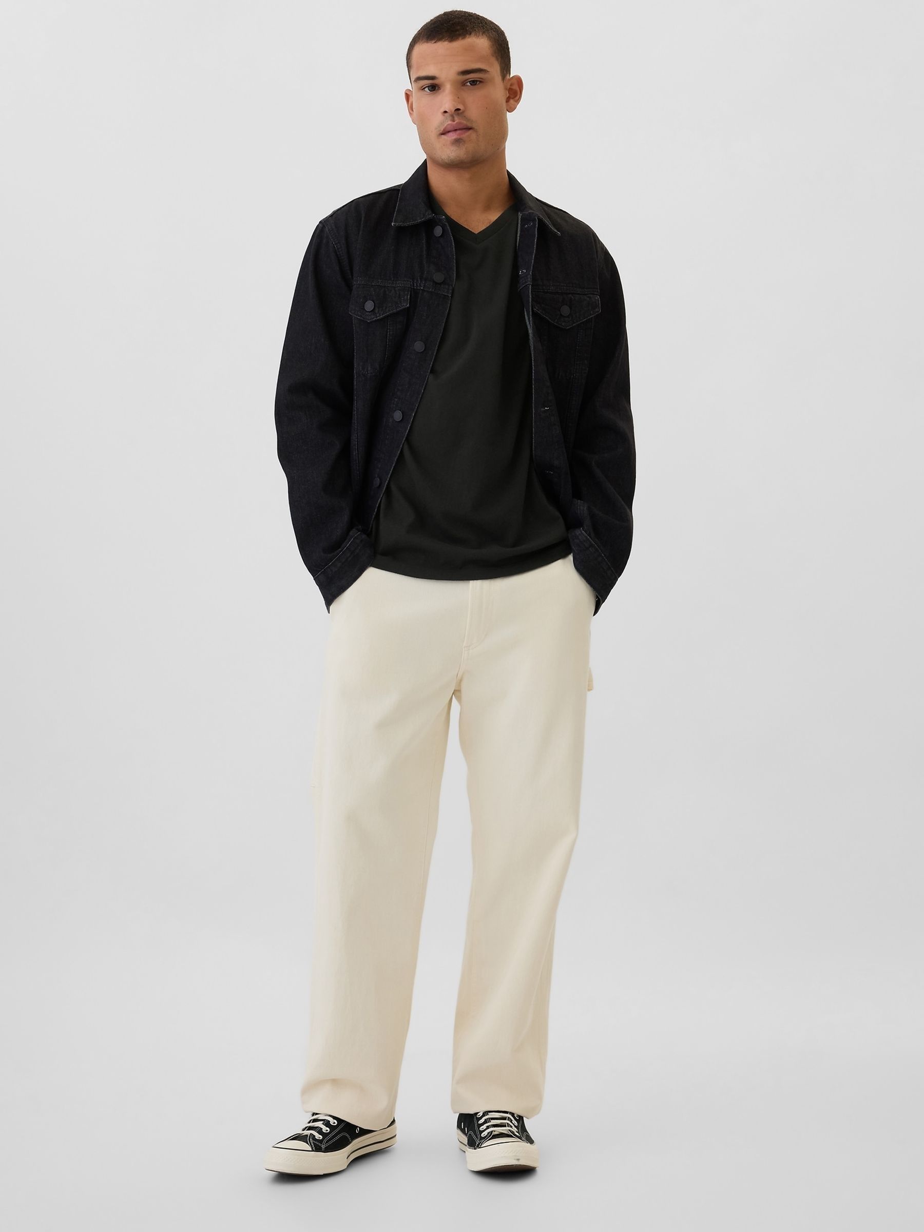 Black EverydaySoft Mini-Logo V-Neck T-Shirt - Image 3 of 4