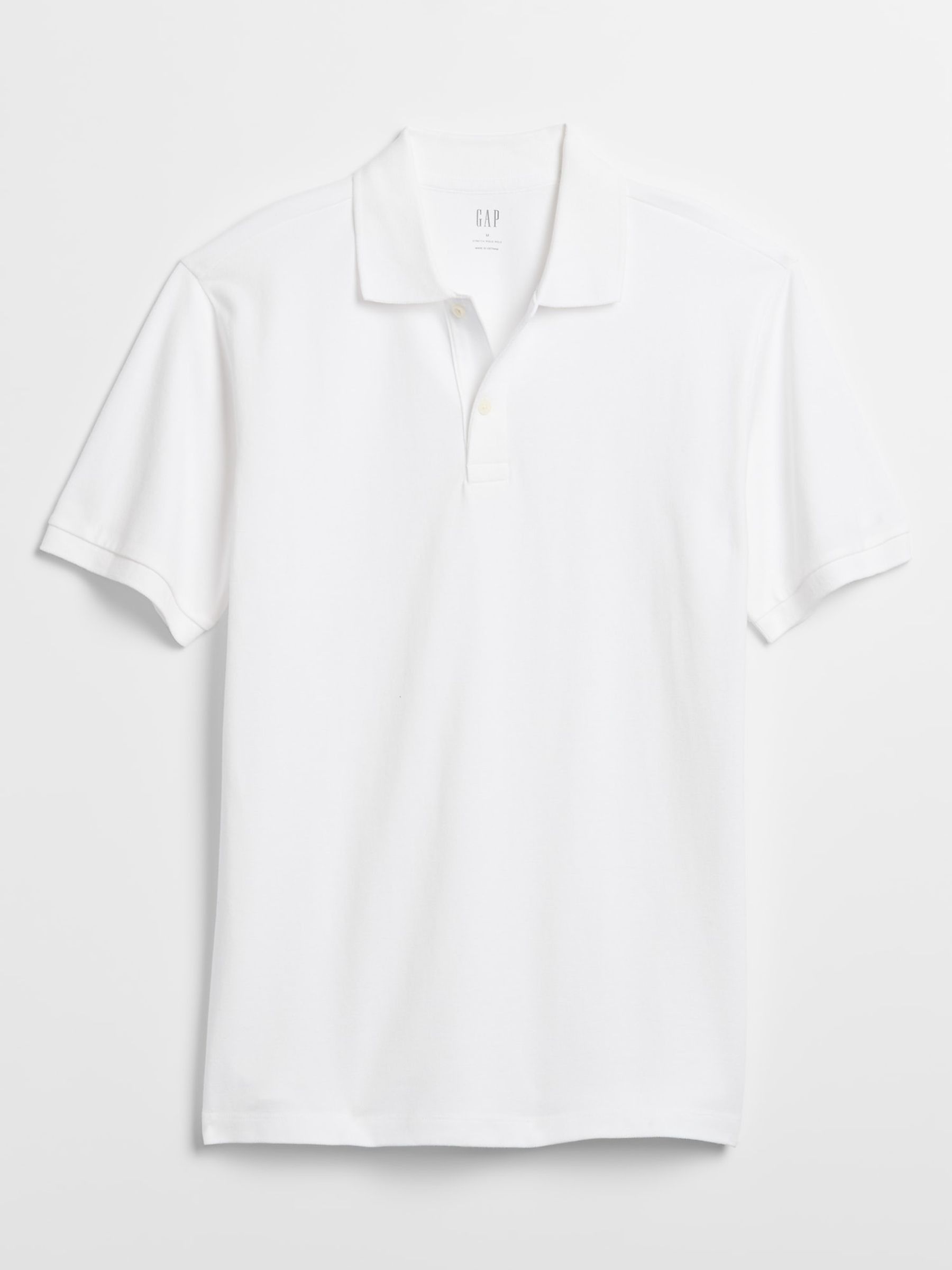 White Stretch Pique Polo Shirt - Image 2 of 2