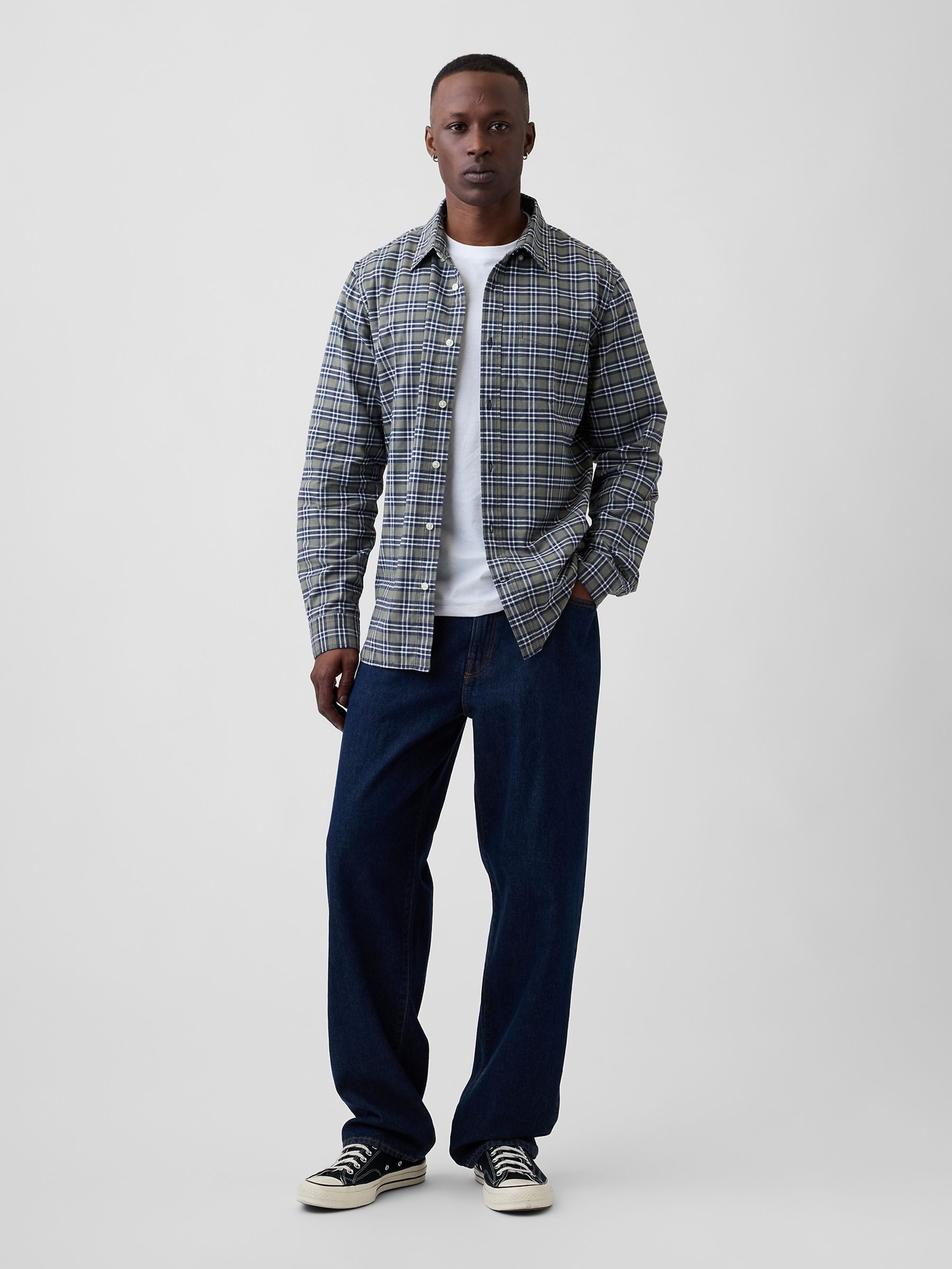Green/Blue Check Oxford Shirt - Image 3 of 5