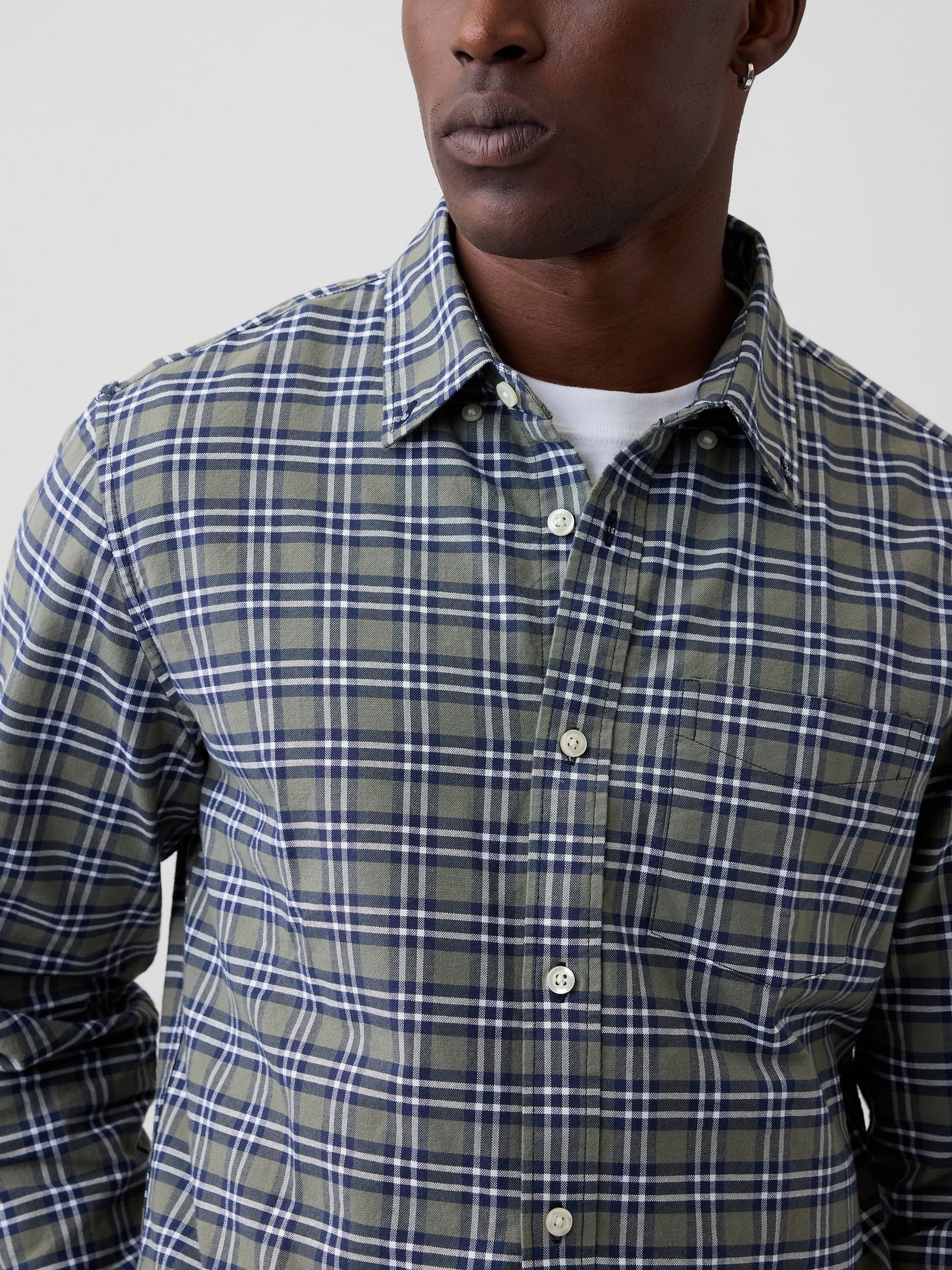 Green/Blue Check Oxford Shirt - Image 4 of 5