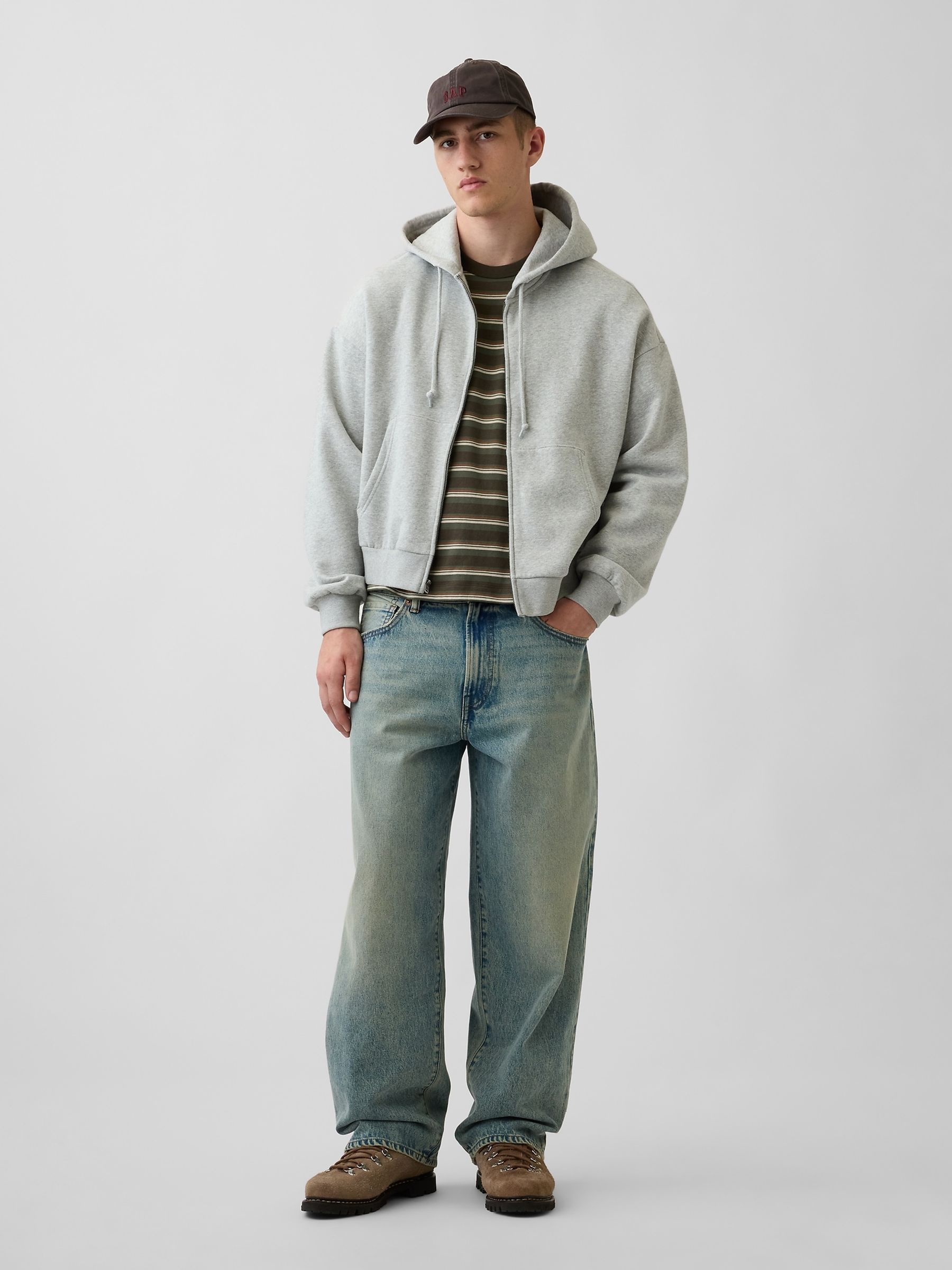 Green Stripe Heavyweight Boxy Short Sleeve T-Shirt - Image 3 of 4