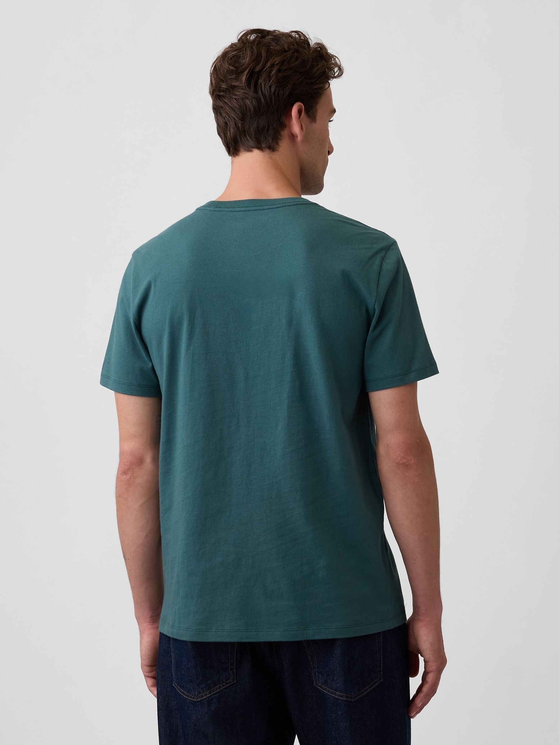 Dark Teal Everyday Soft Logo T-Shirt - Image 2 of 5 Dark Teal Everyday Soft Logo T-Shirt - Image 2 of 5