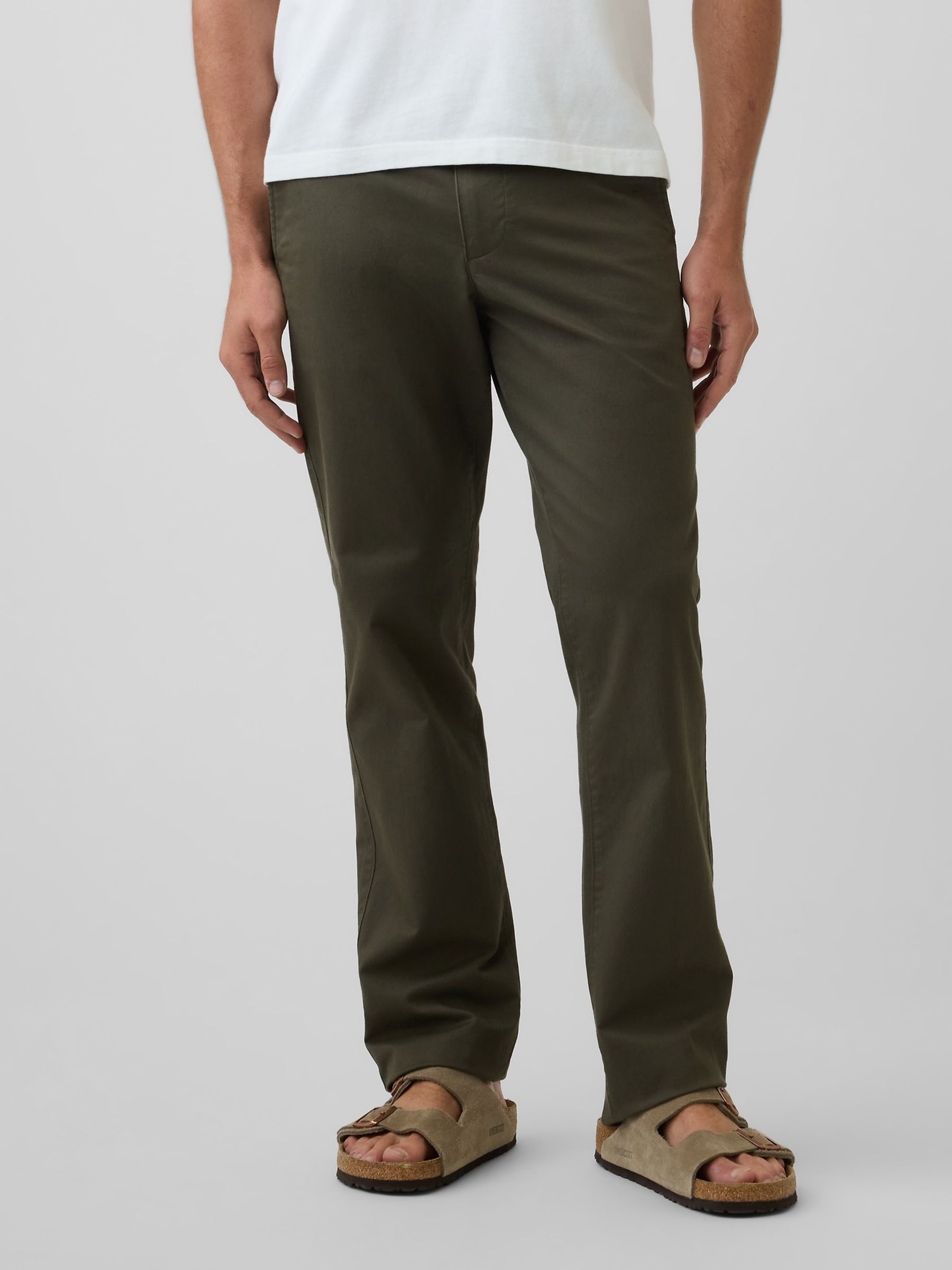 Green Modern Straight Chinos - Image 1 of 6
