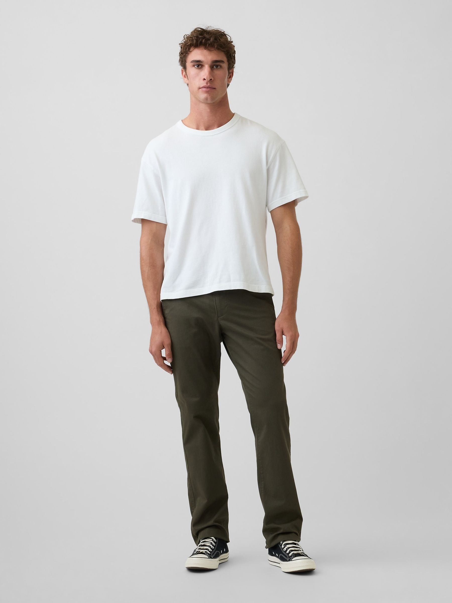 Green Modern Straight Chinos - Image 4 of 6
