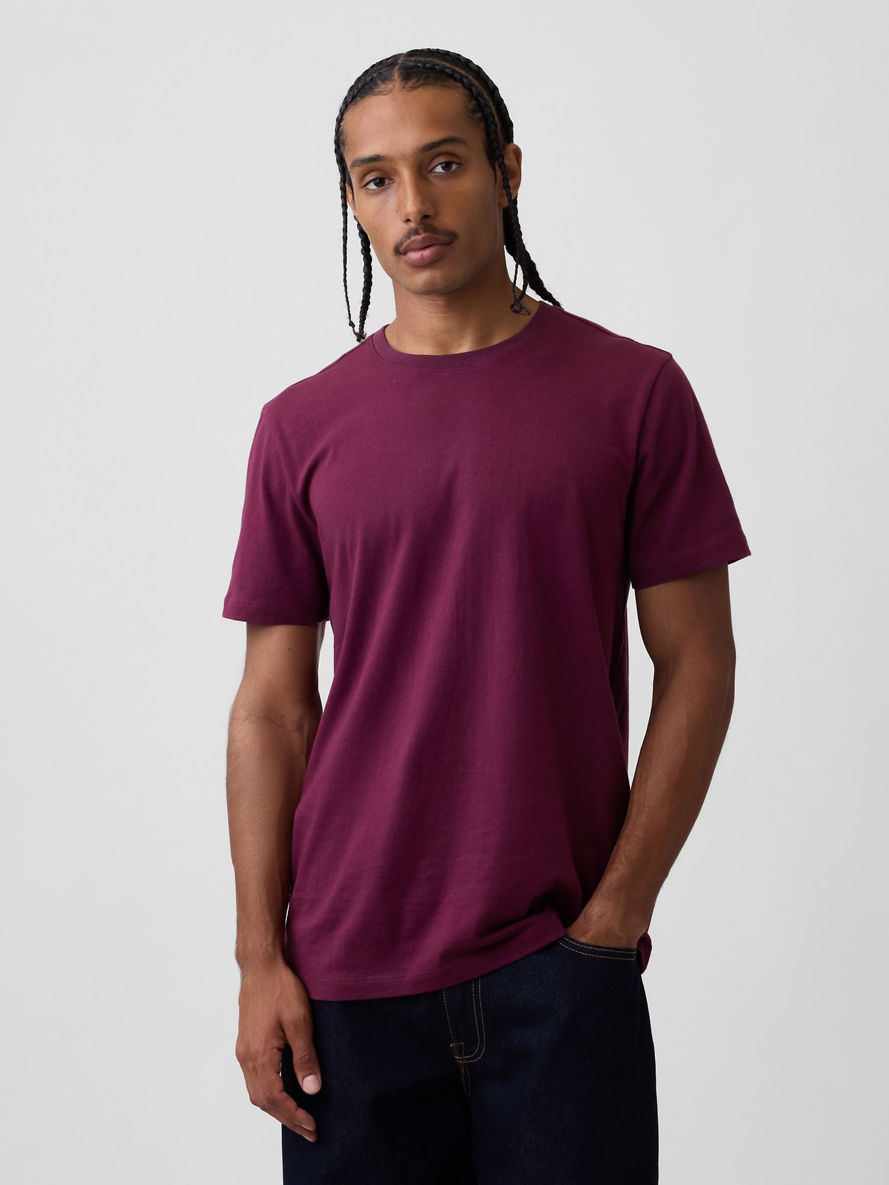 Burgundy Red Classic Short Sleeve T-Shirt - Image 1 of 4 Burgundy Red Classic Short Sleeve T-Shirt - Image 1 of 4