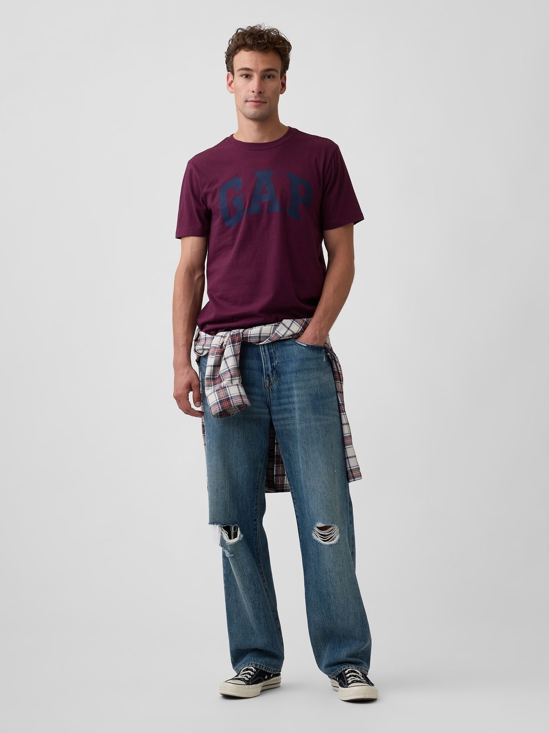 Burgundy Red Everyday Soft Logo T-Shirt - Image 3 of 5