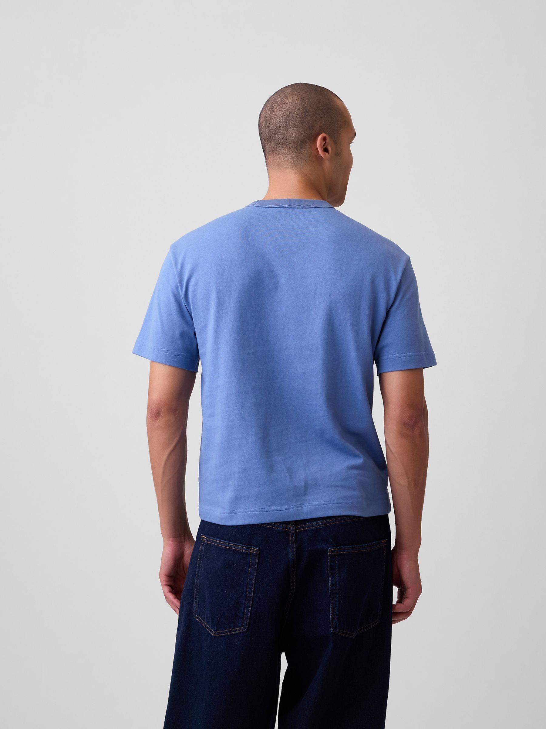 Blue Heavyweight Relaxed Gap Logo Crop T-Shirt - Image 2 of 4