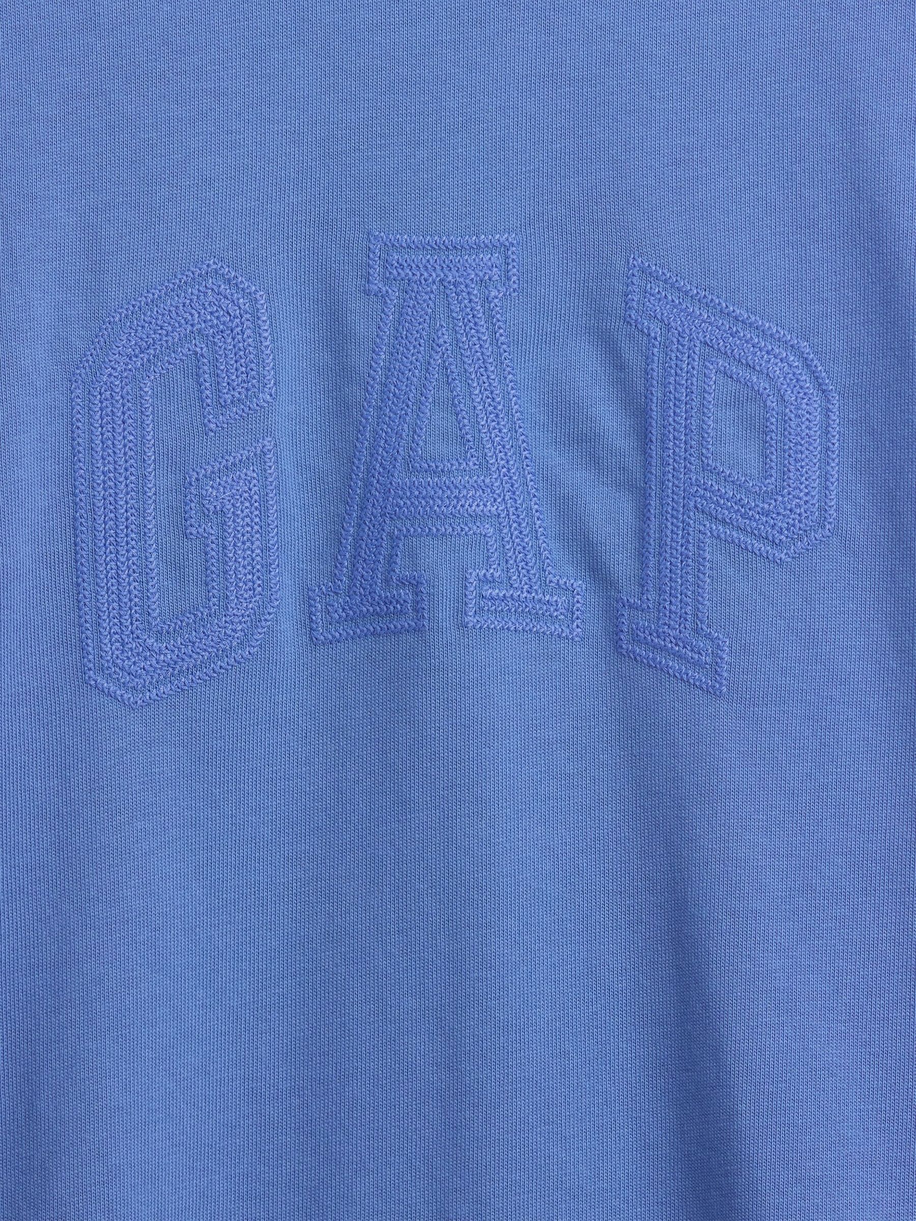 Blue Heavyweight Relaxed Gap Logo Crop T-Shirt - Image 4 of 4