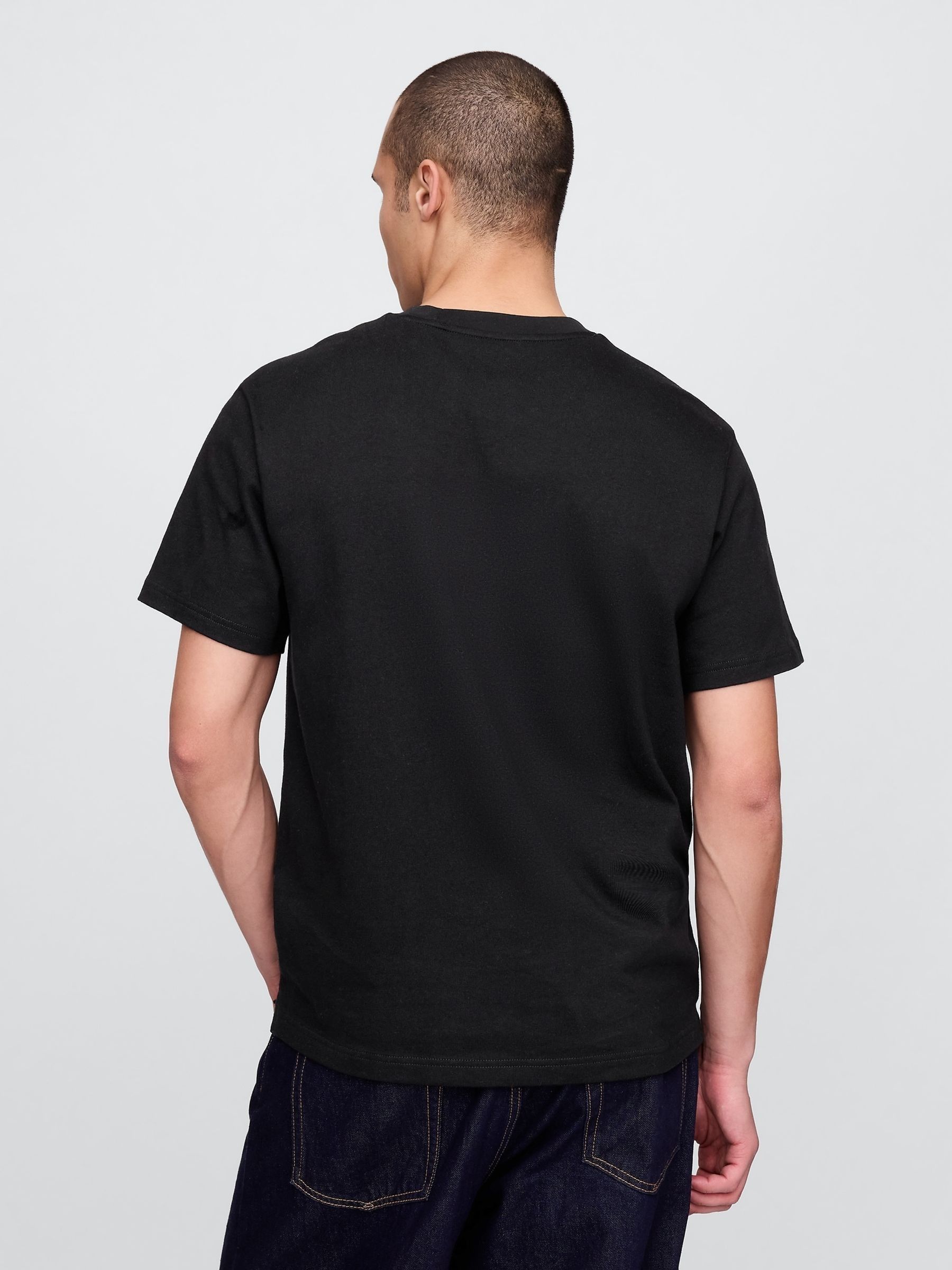 Black Heavyweight Relaxed Short Sleeve T-Shirt - Image 2 of 4 Black Heavyweight Relaxed Short Sleeve T-Shirt - Image 2 of 4