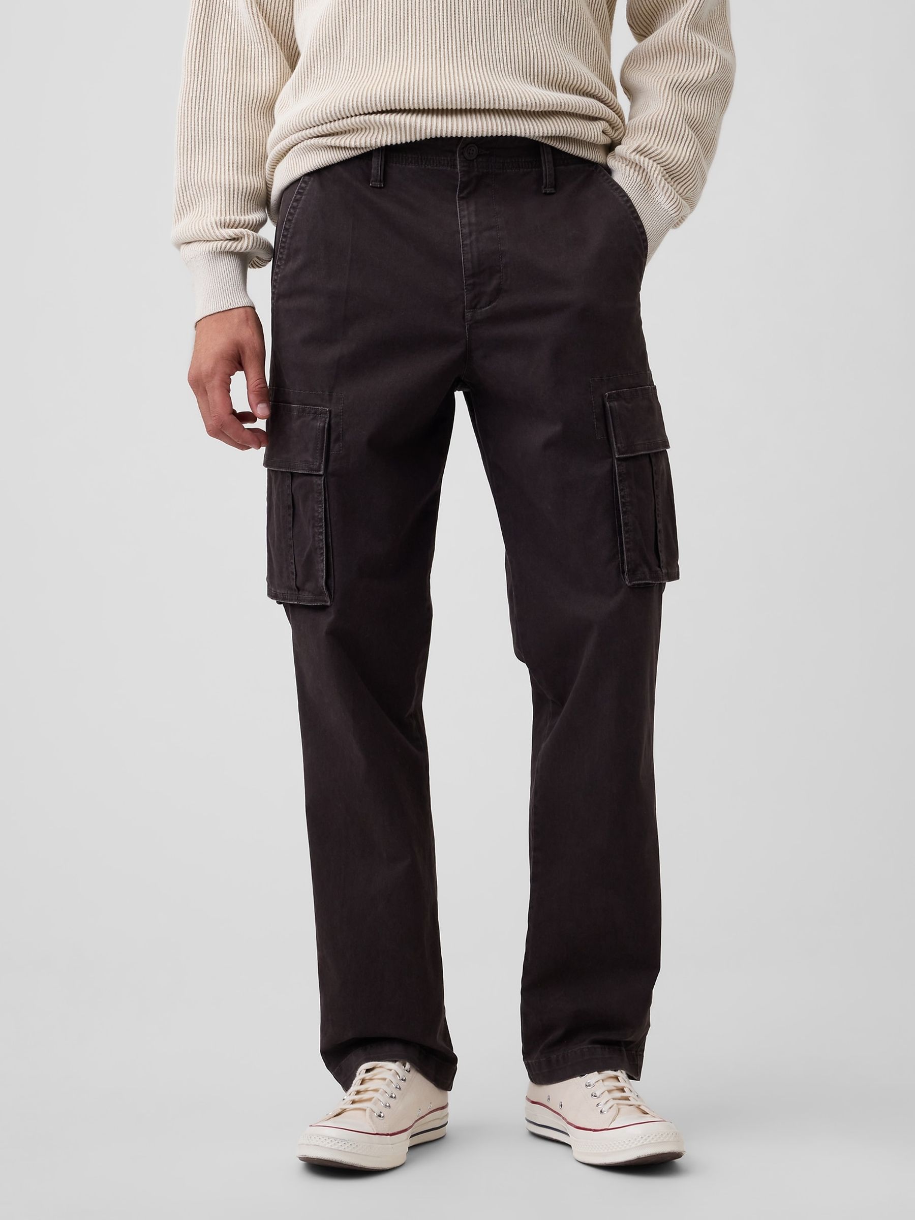 Dark Brown Essential Straight Cargo Trousers - Image 1 of 6
