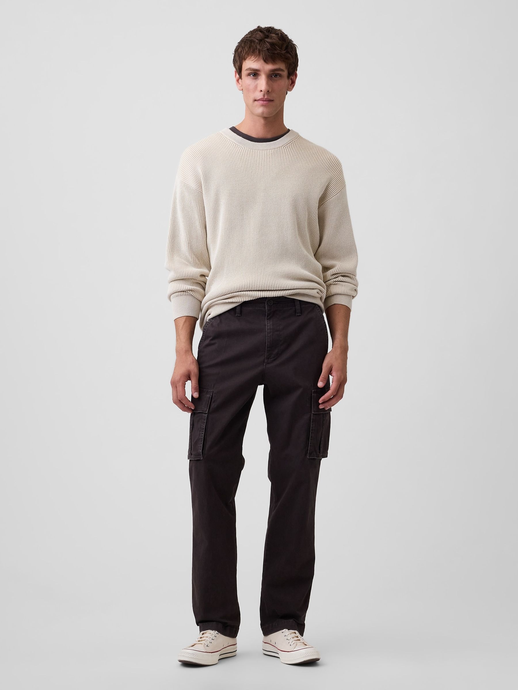 Dark Brown Essential Straight Cargo Trousers - Image 3 of 6
