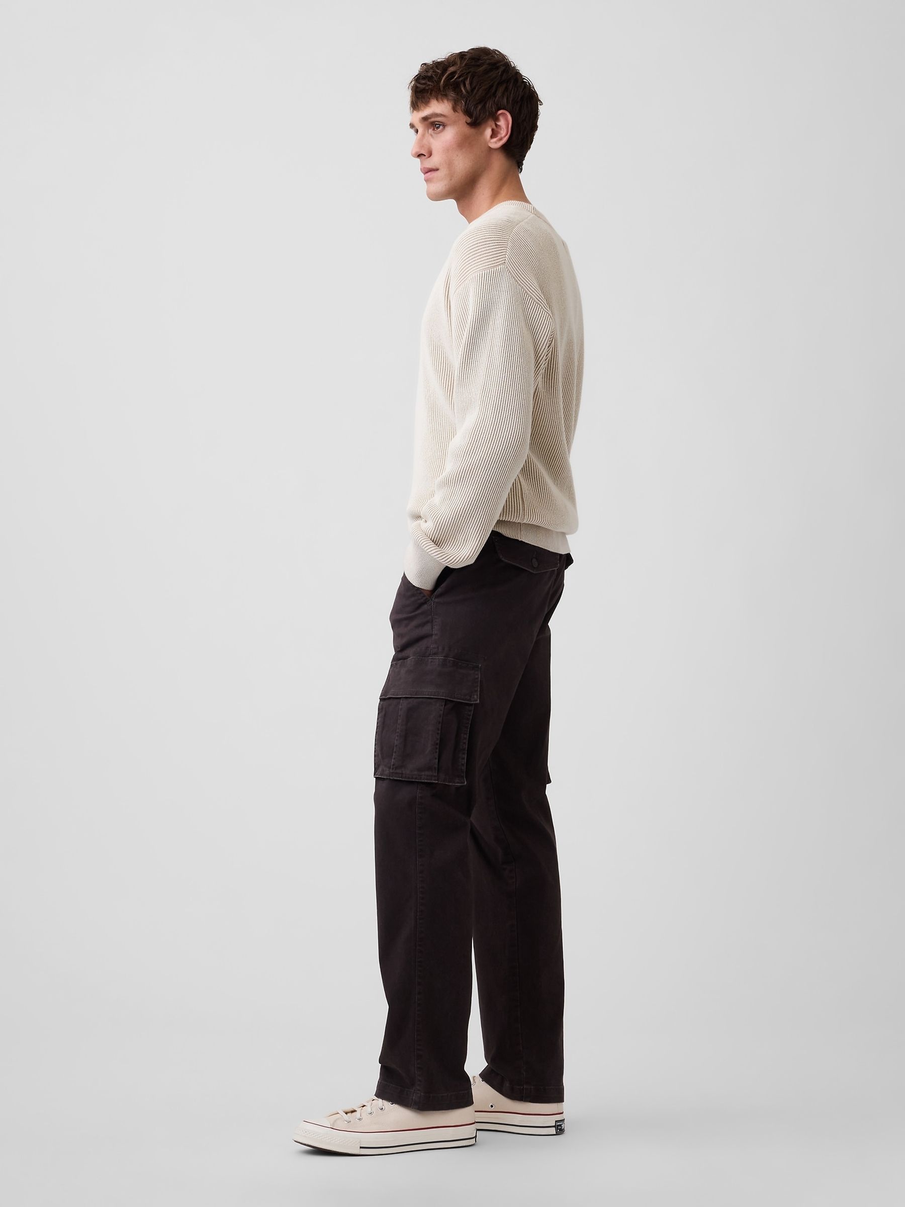 Dark Brown Essential Straight Cargo Trousers - Image 4 of 6