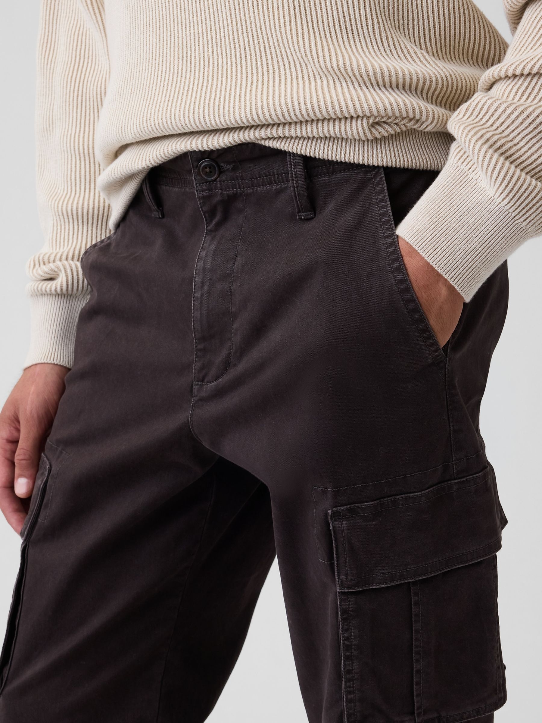 Dark Brown Essential Straight Cargo Trousers - Image 5 of 6