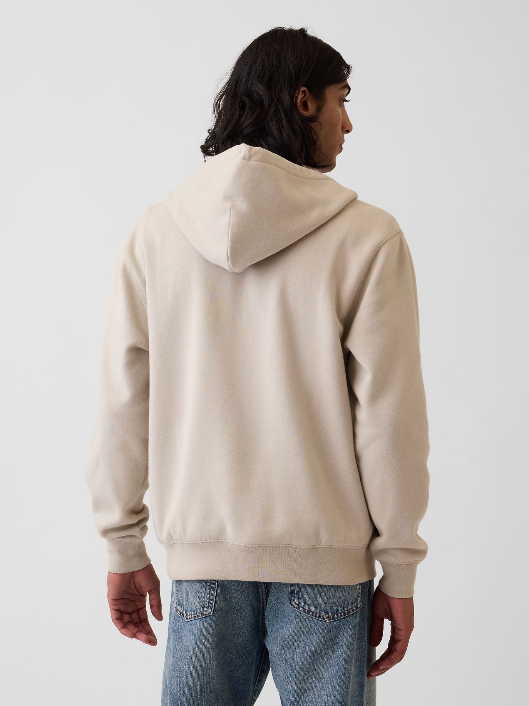 Beige Vintage Soft Arch Logo Zip Hoodie - Image 2 of 4