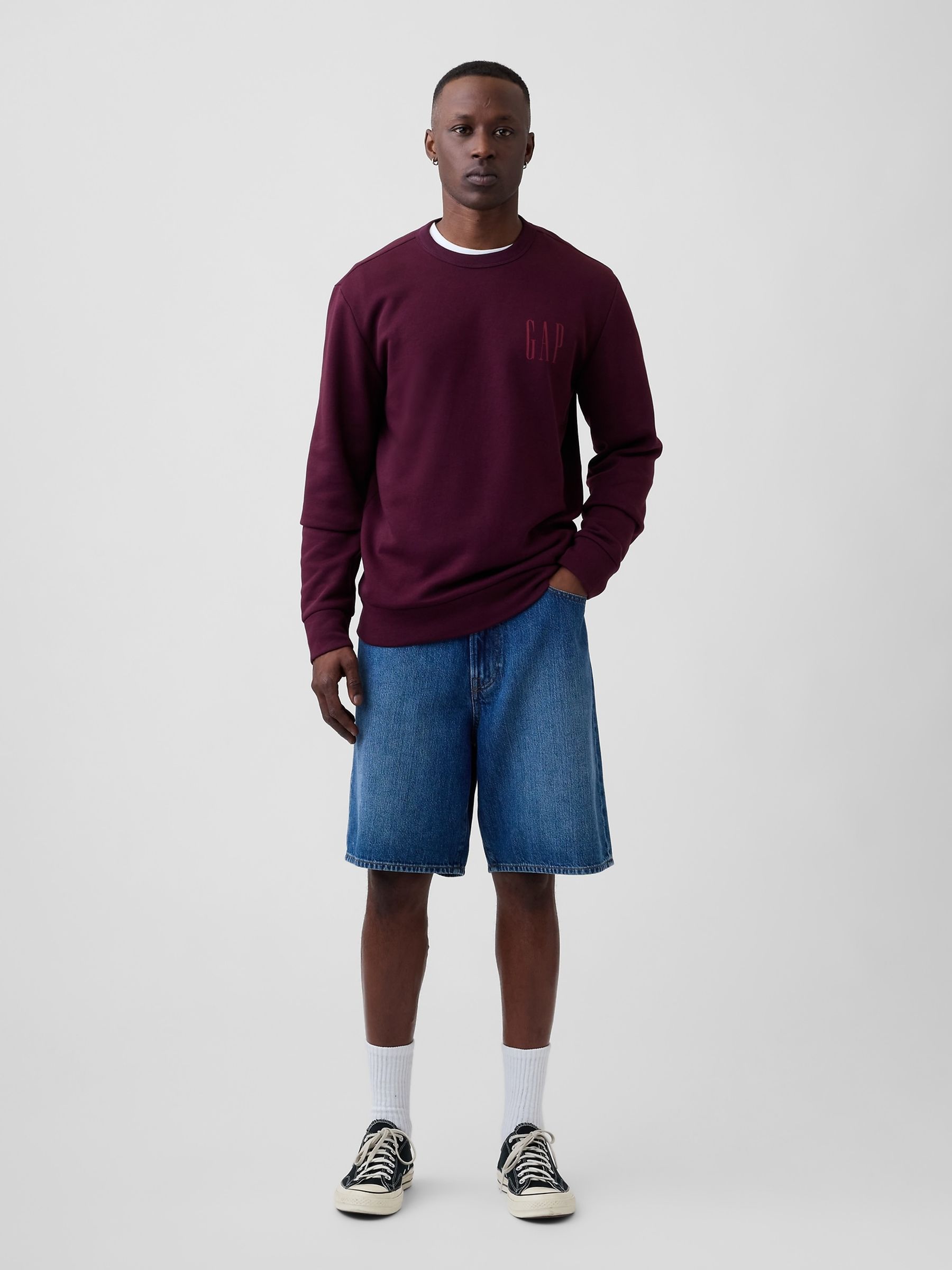 Burgundy Red Logo Crew Neck Sweatshirt - Image 3 of 4