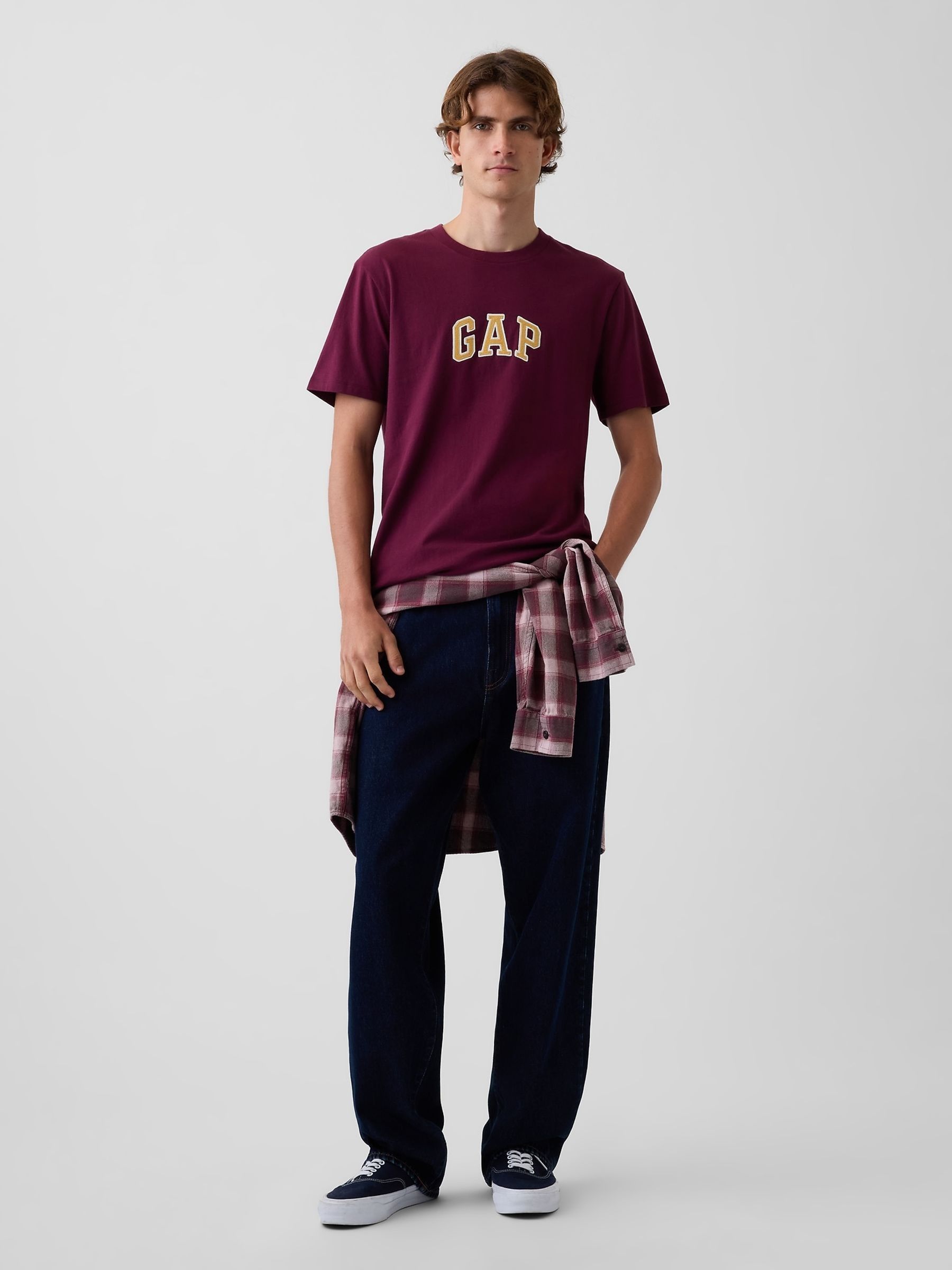 Burgundy Red Arch Logo Short Sleeve T-Shirt - Image 3 of 4