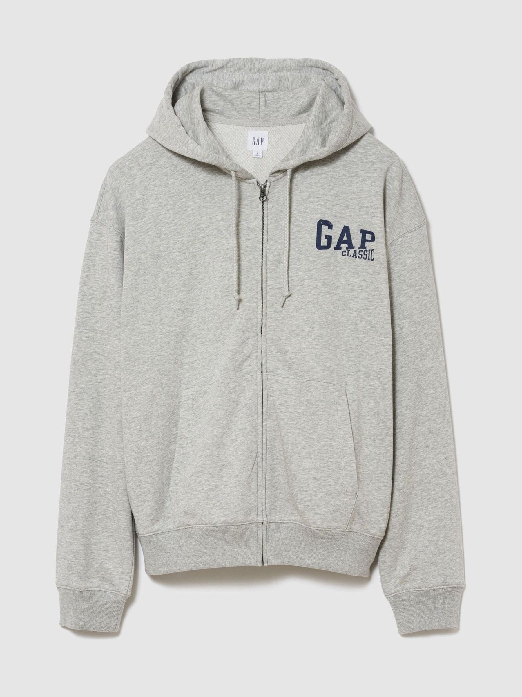 Grey Relaxed Full-Zip Hoodie - Image 1 of 4 Grey Relaxed Full-Zip Hoodie - Image 1 of 4
