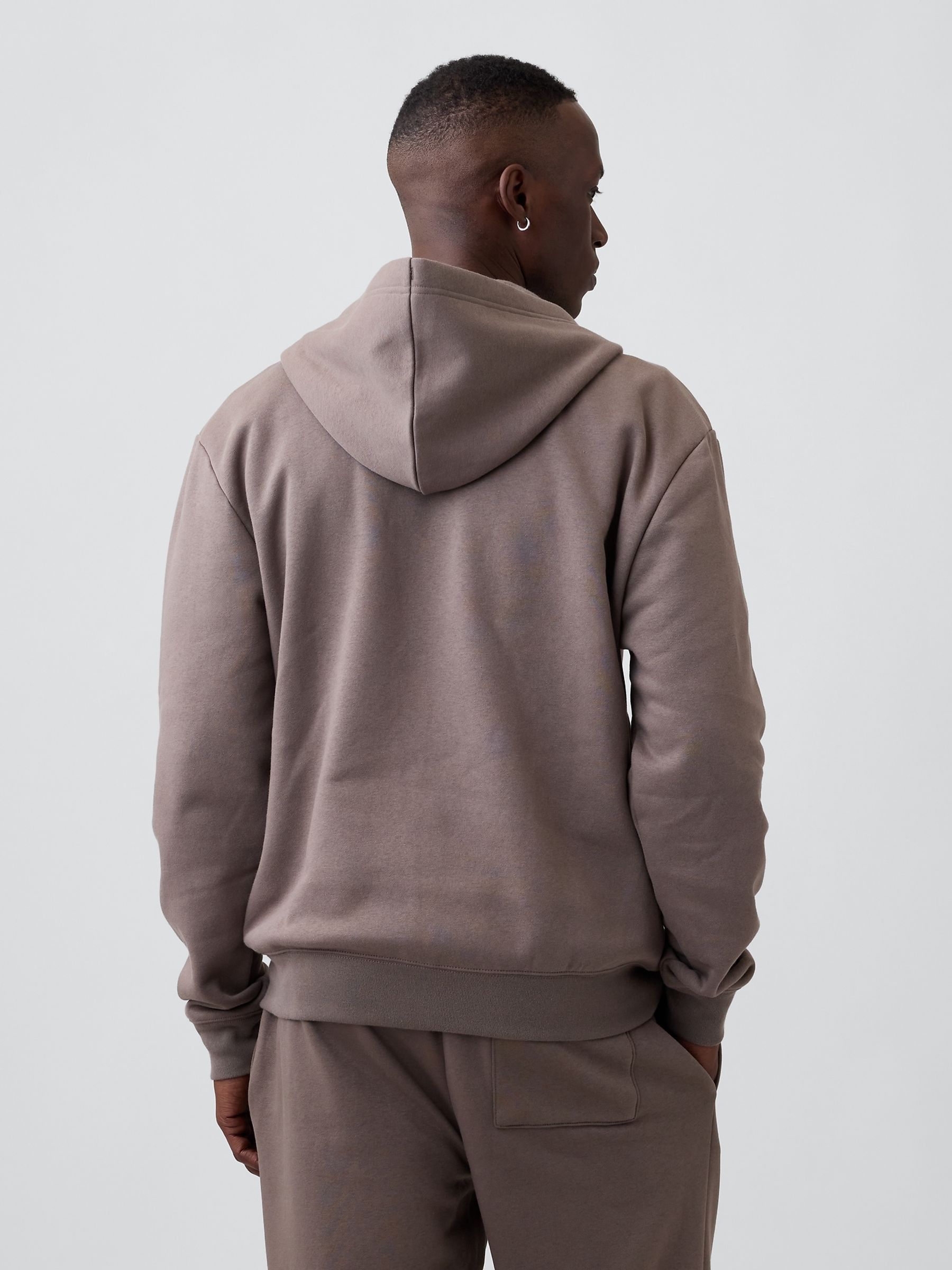 Brown/Navy Relaxed Full-Zip Hoodie - Image 3 of 4