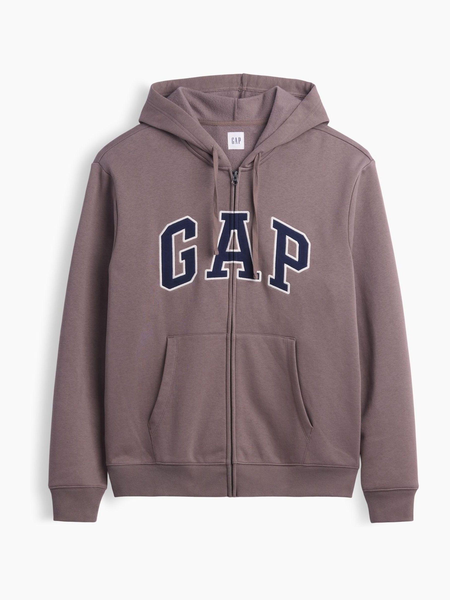 Brown/Navy Relaxed Full-Zip Hoodie - Image 4 of 4