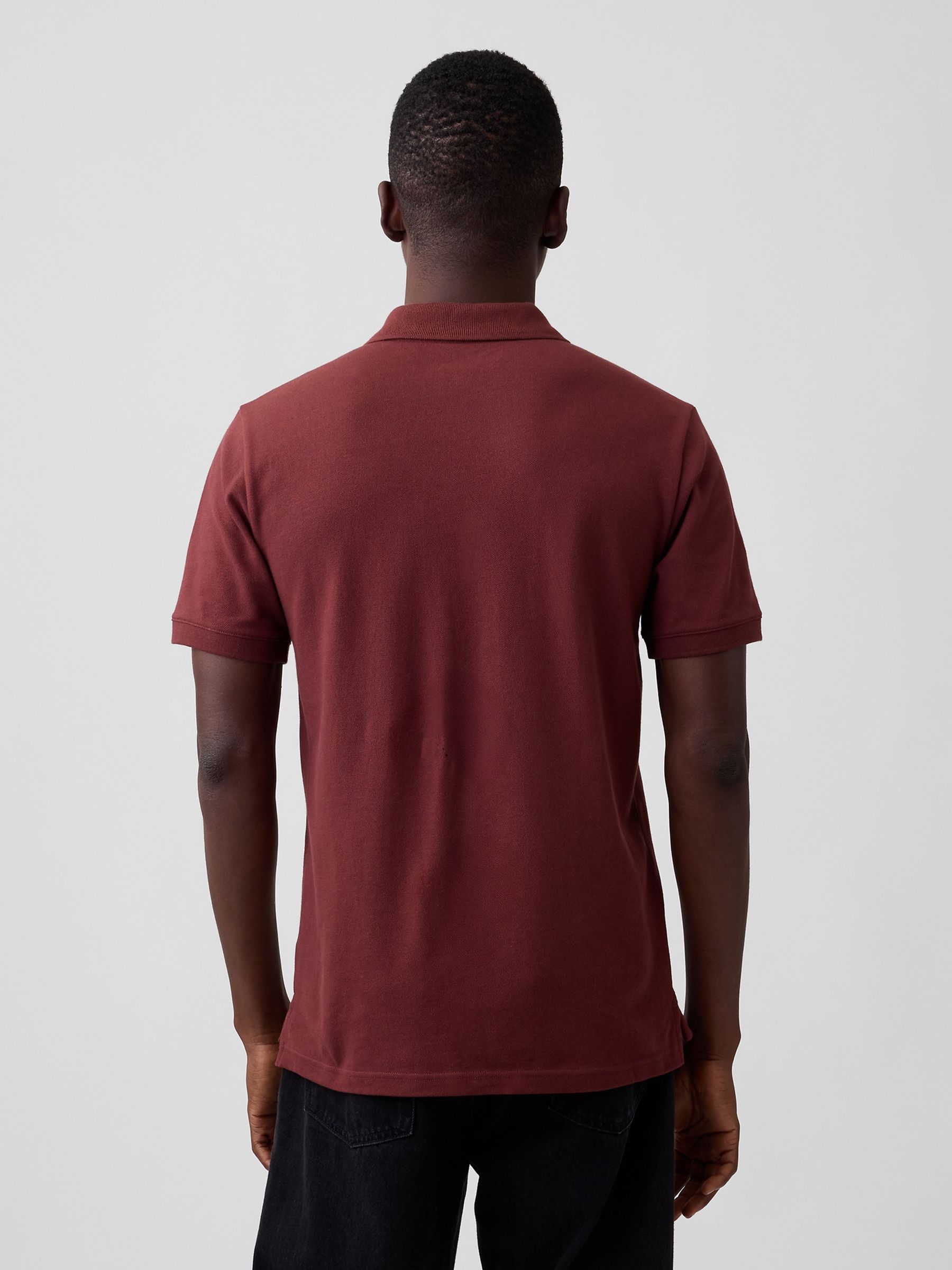 Dark Red Logo Pique Polo Shirt - Image 2 of 4