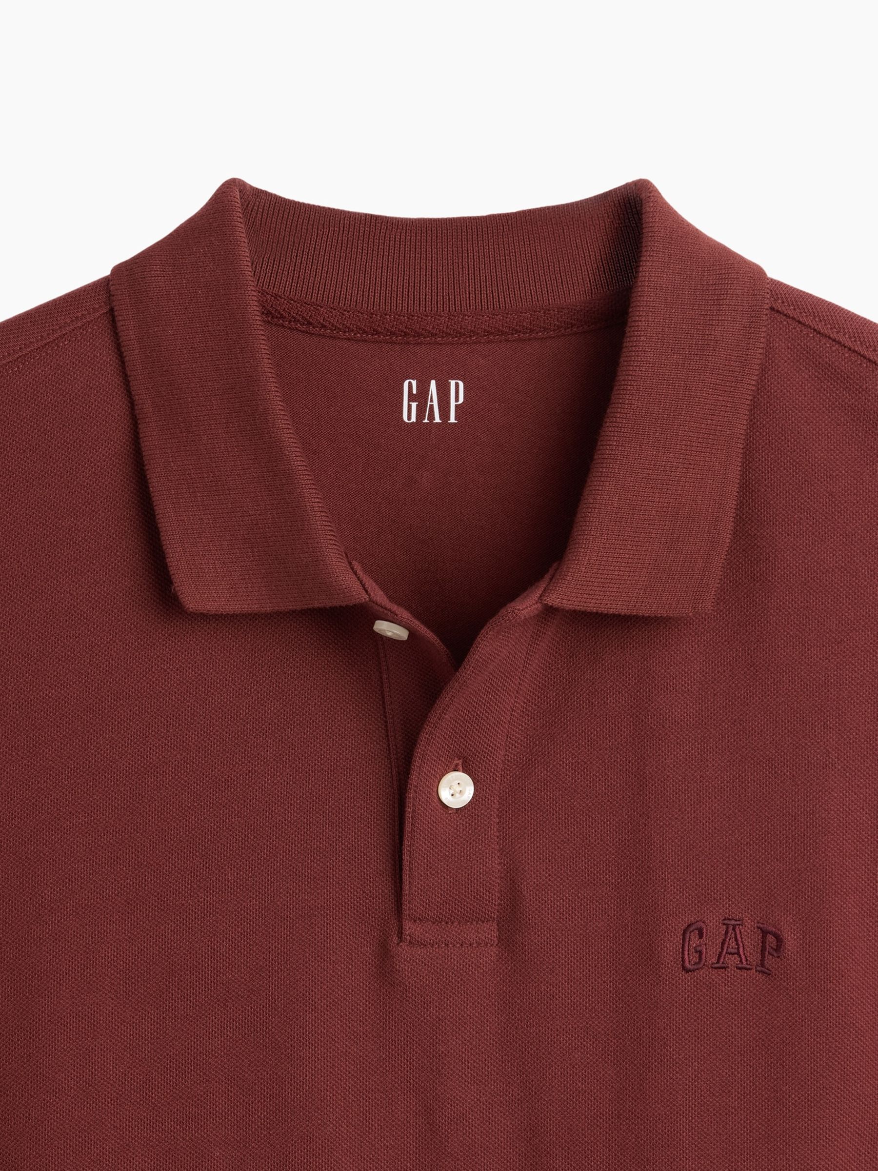 Dark Red Logo Pique Polo Shirt - Image 4 of 4
