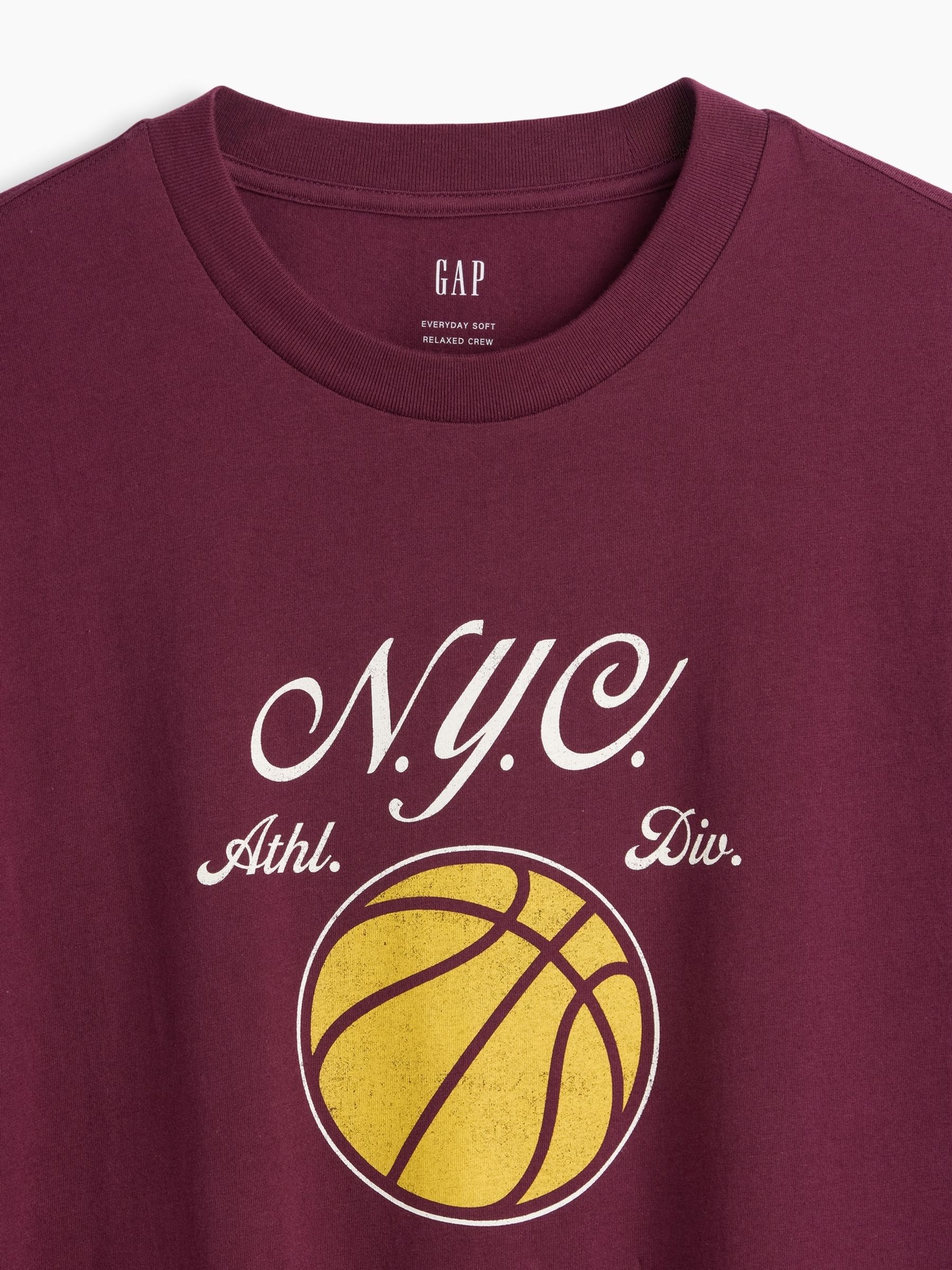 Burgundy Everyday Soft Relaxed Graphic T-Shirt - Image 4 of 4 Burgundy Everyday Soft Relaxed Graphic T-Shirt - Image 4 of 4