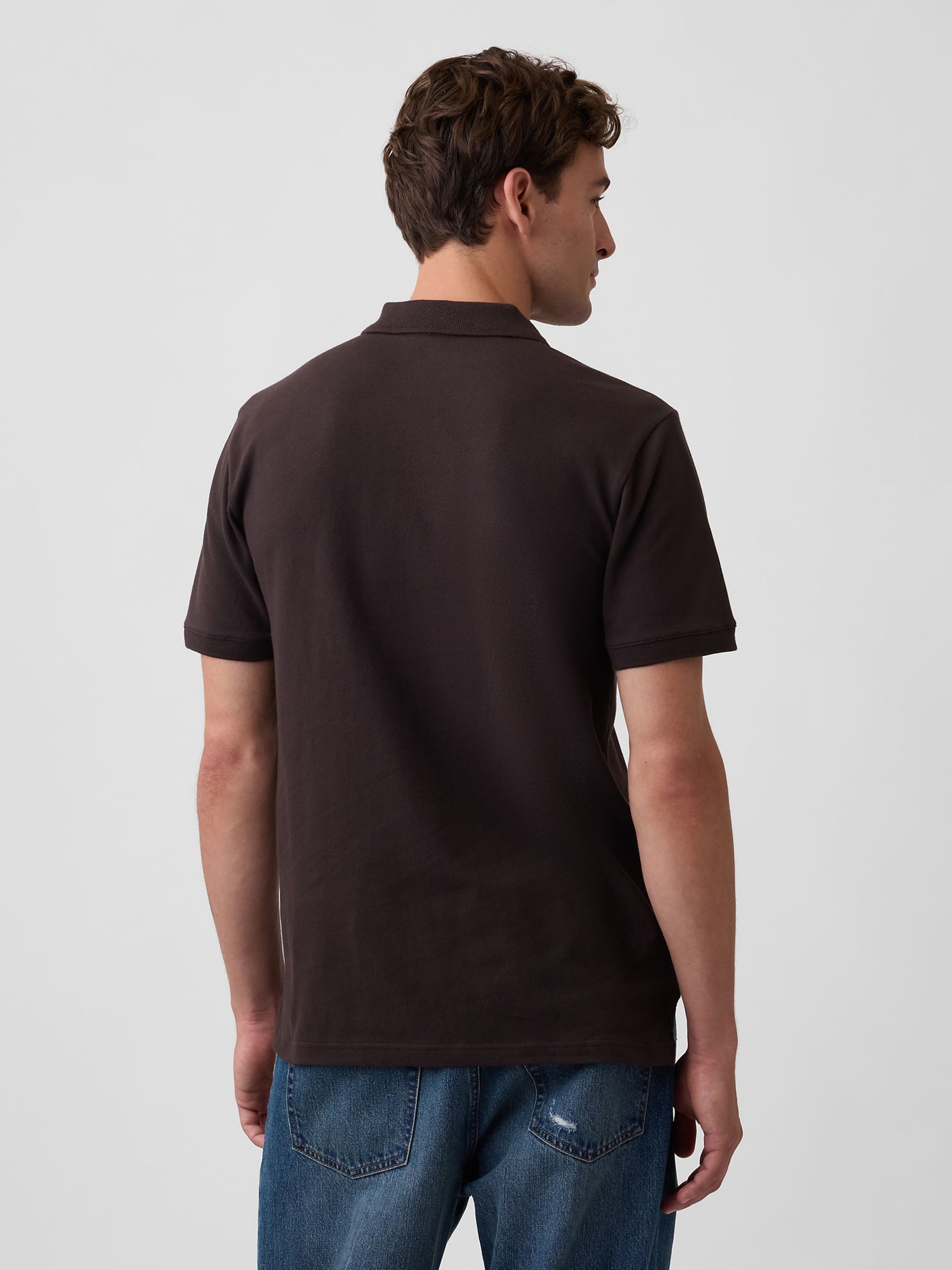 Brown Logo Pique Polo Shirt - Image 2 of 4