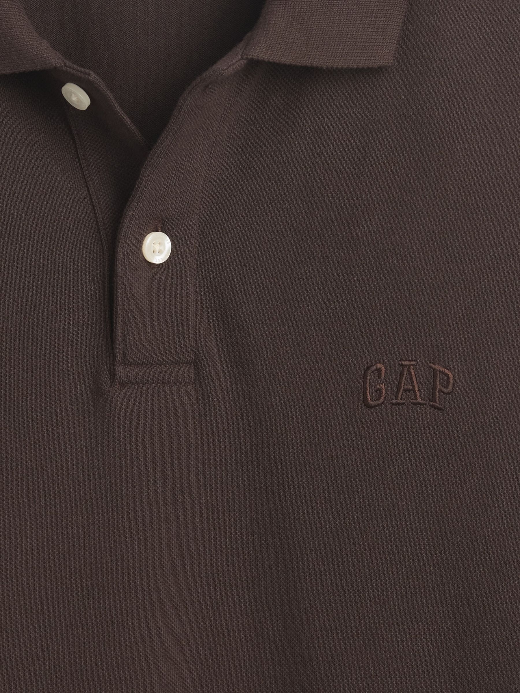 Brown Logo Pique Polo Shirt - Image 4 of 4