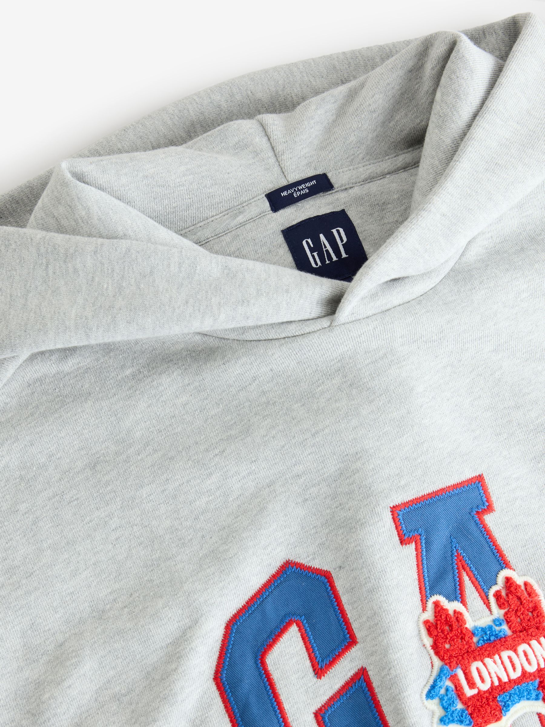 Grey Hoodie Logo London Pullover Hoodie - Image 3 of 4