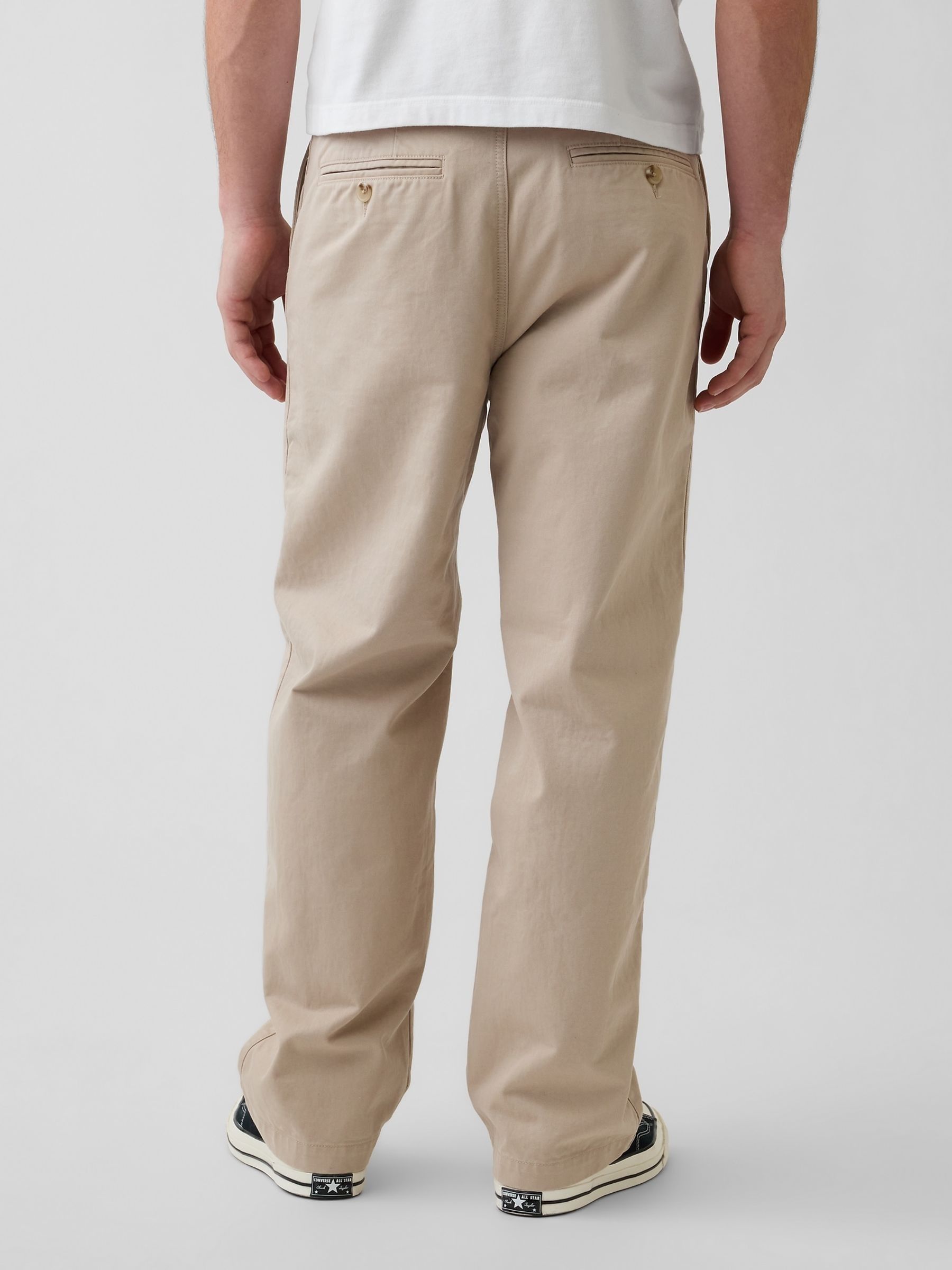 Beige Heavyweight Twill Baggy Chinos - Image 2 of 6