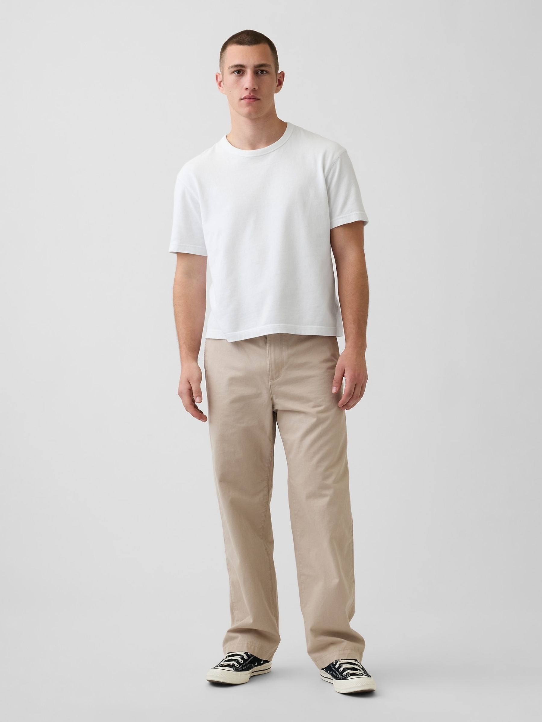Beige Heavyweight Twill Baggy Chinos - Image 3 of 6