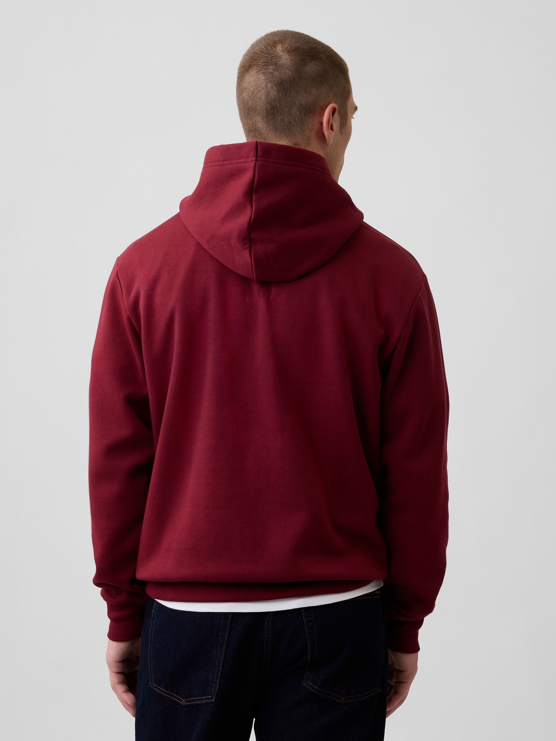 Red Relaxed Mini-Logo Hoodie - Image 2 of 3