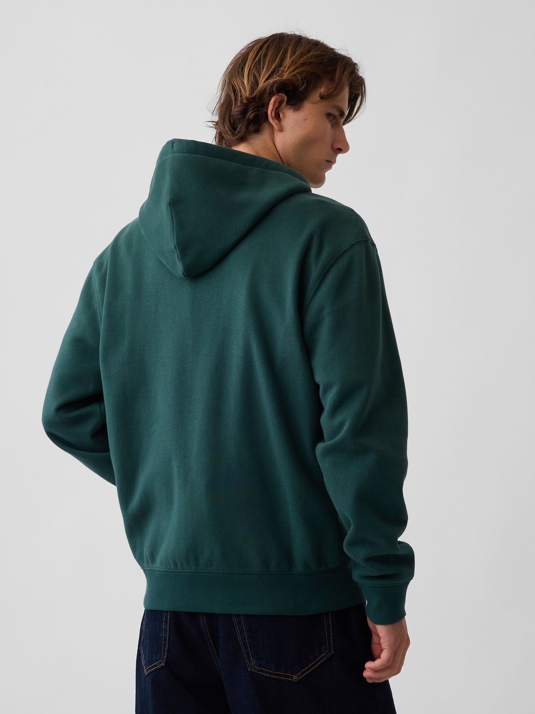 Green/Blue Vintage Soft Arch Logo Zip Hoodie - Image 2 of 4 Green/Blue Vintage Soft Arch Logo Zip Hoodie - Image 2 of 4