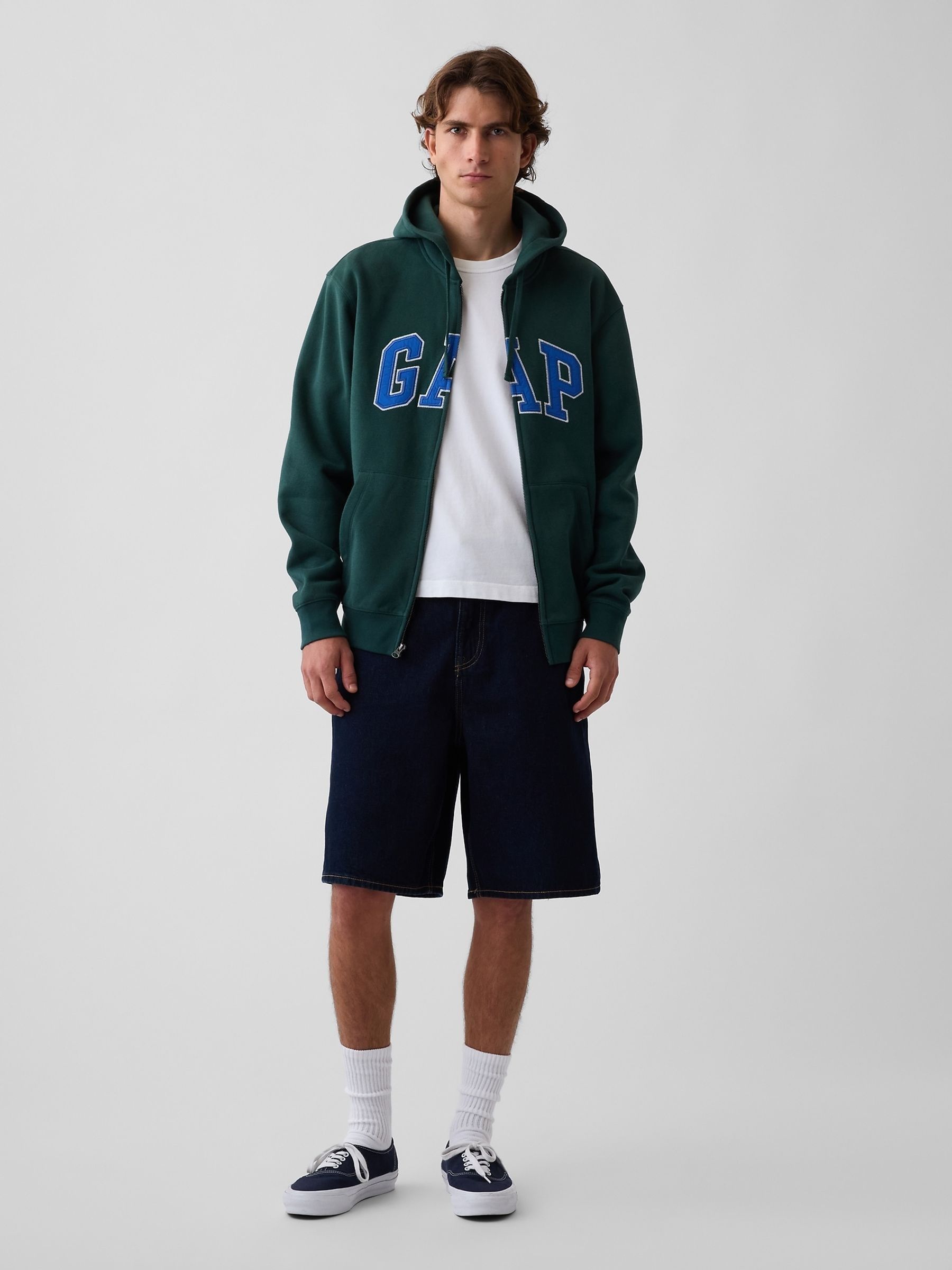 Green/Blue Vintage Soft Arch Logo Zip Hoodie - Image 3 of 4