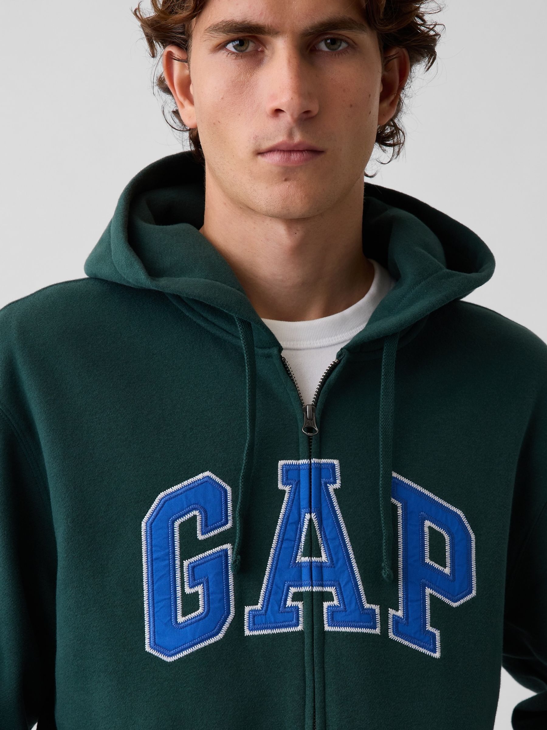Green/Blue Vintage Soft Arch Logo Zip Hoodie - Image 4 of 4