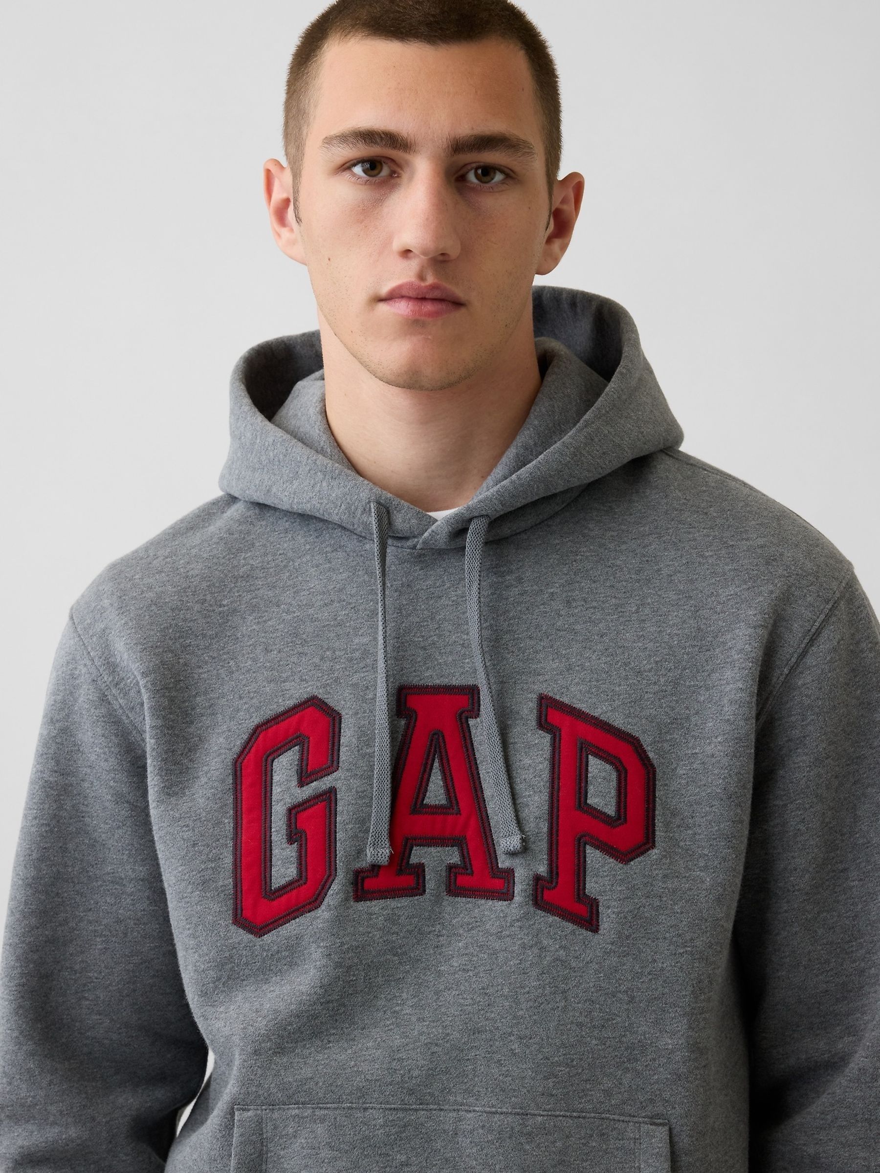 Grey/Red VintageSoft Arch Logo Hoodie - Image 4 of 4