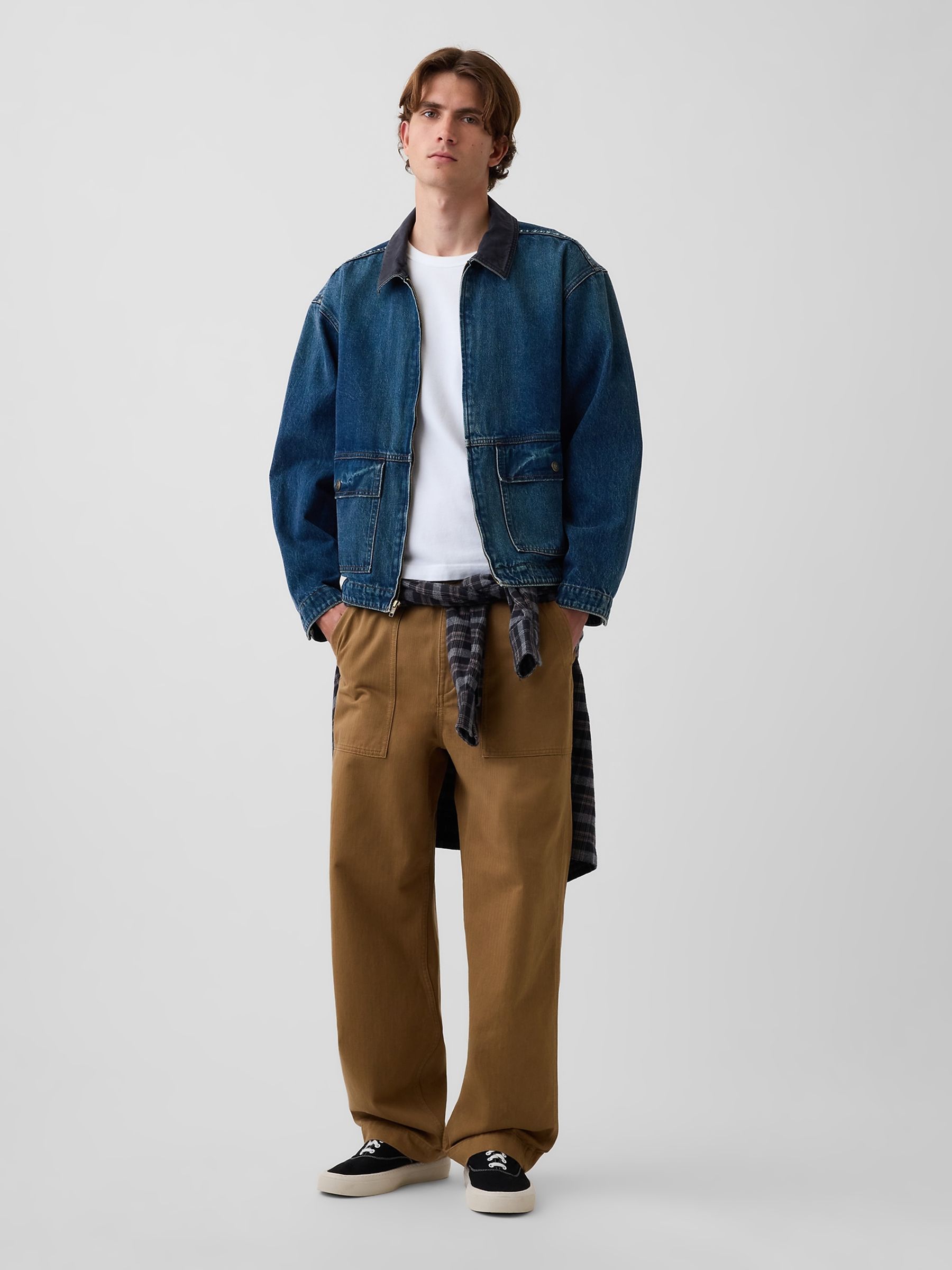 Brown Herringbone '90s Loose Trousers - Image 5 of 6