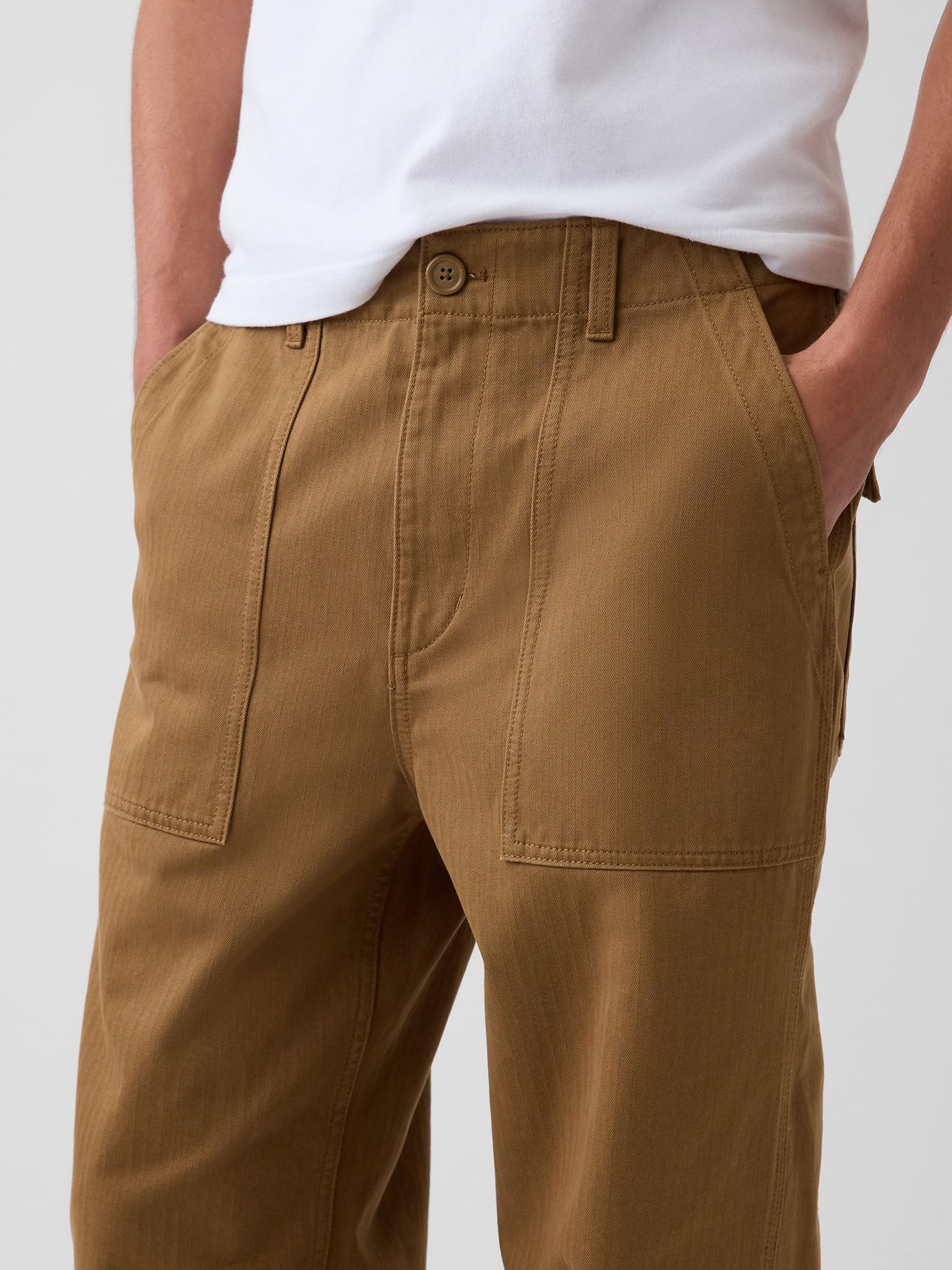 Brown Herringbone '90s Loose Trousers - Image 6 of 6