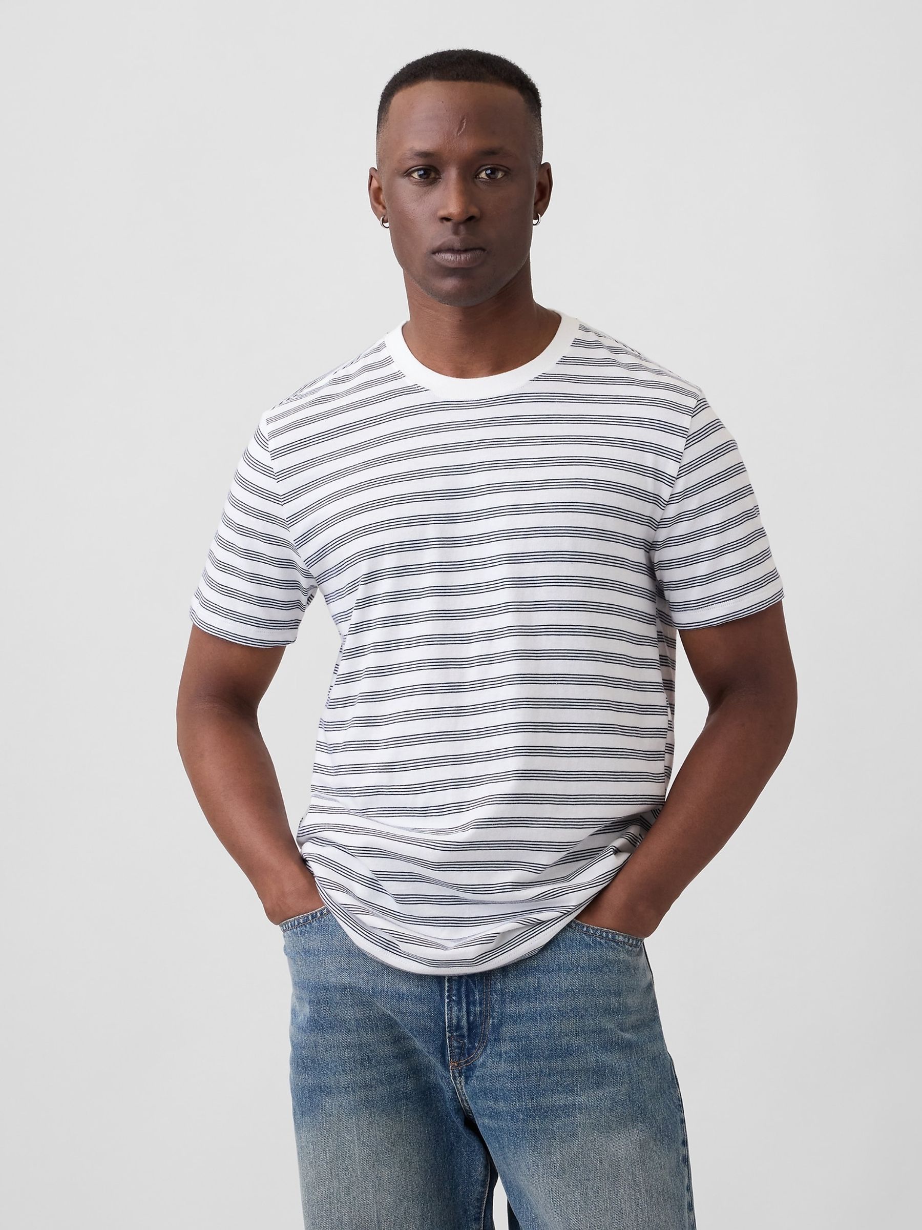 White/Black Everyday Soft Crew Neck T-Shirt - Image 1 of 5