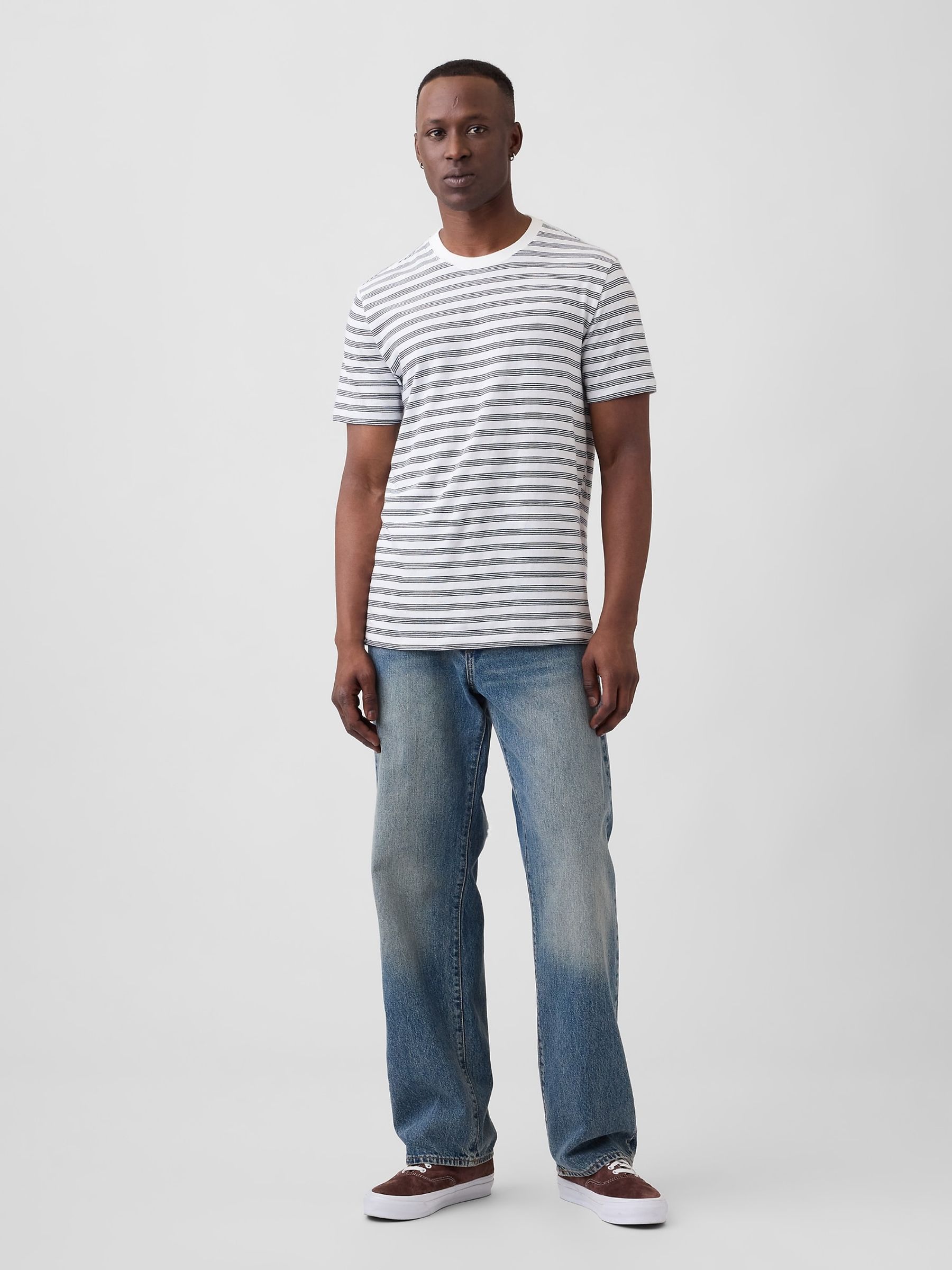 White/Black Everyday Soft Crew Neck T-Shirt - Image 3 of 5