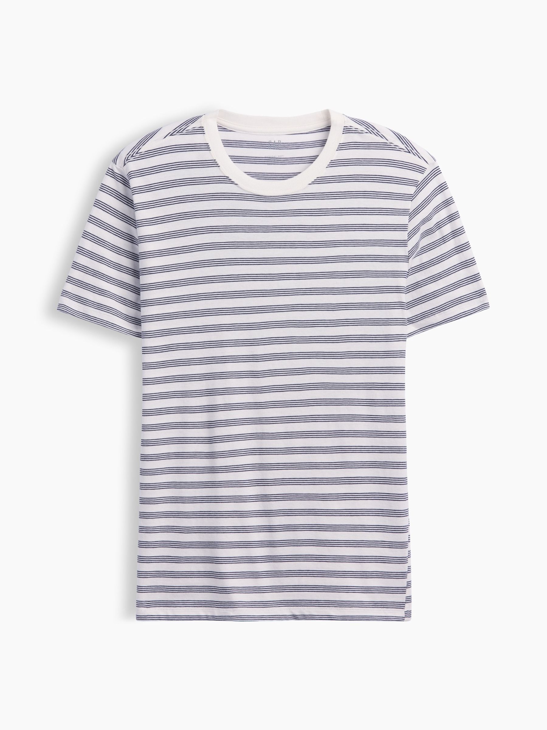 White/Black Everyday Soft Crew Neck T-Shirt - Image 4 of 5